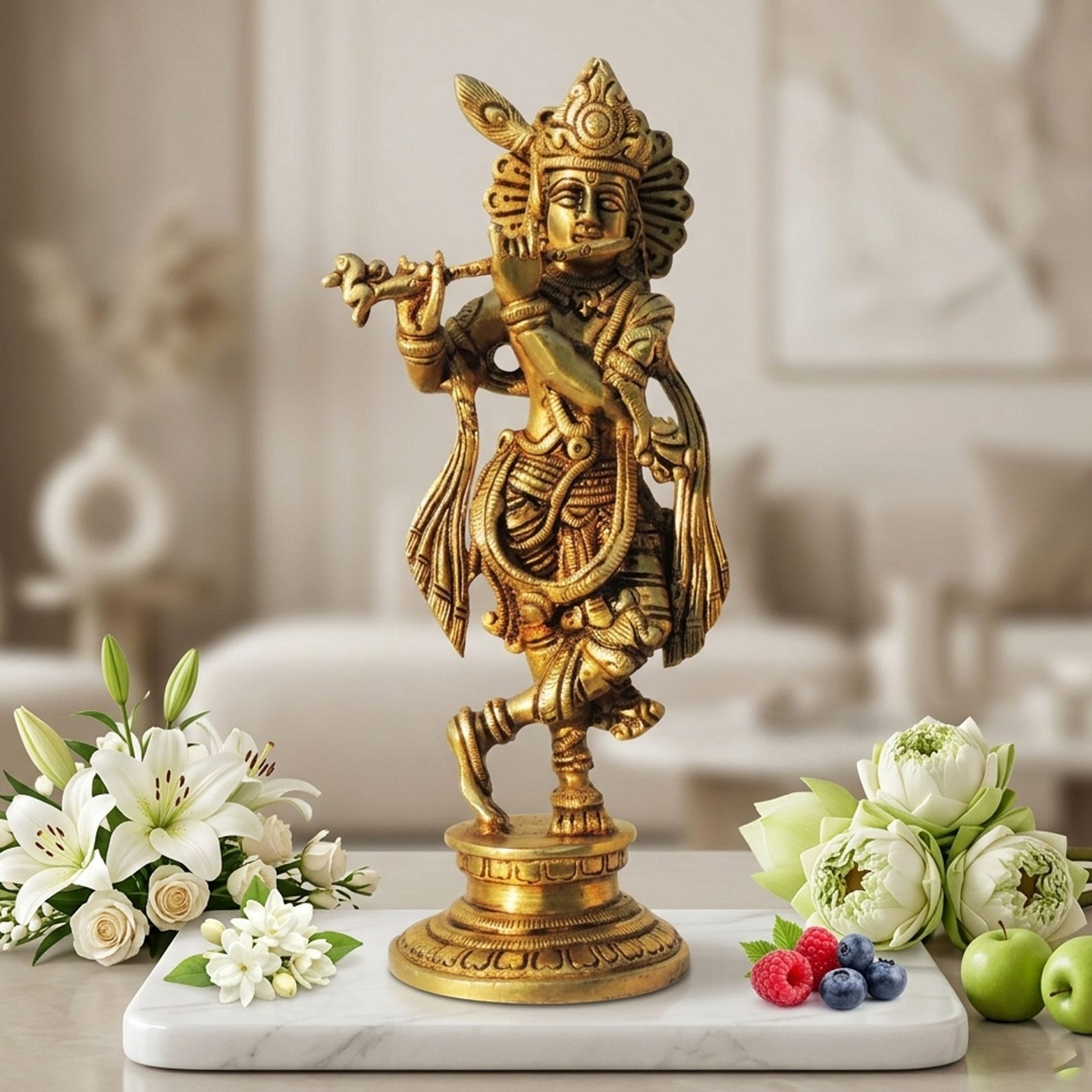 Brass Krishna — 9.5"