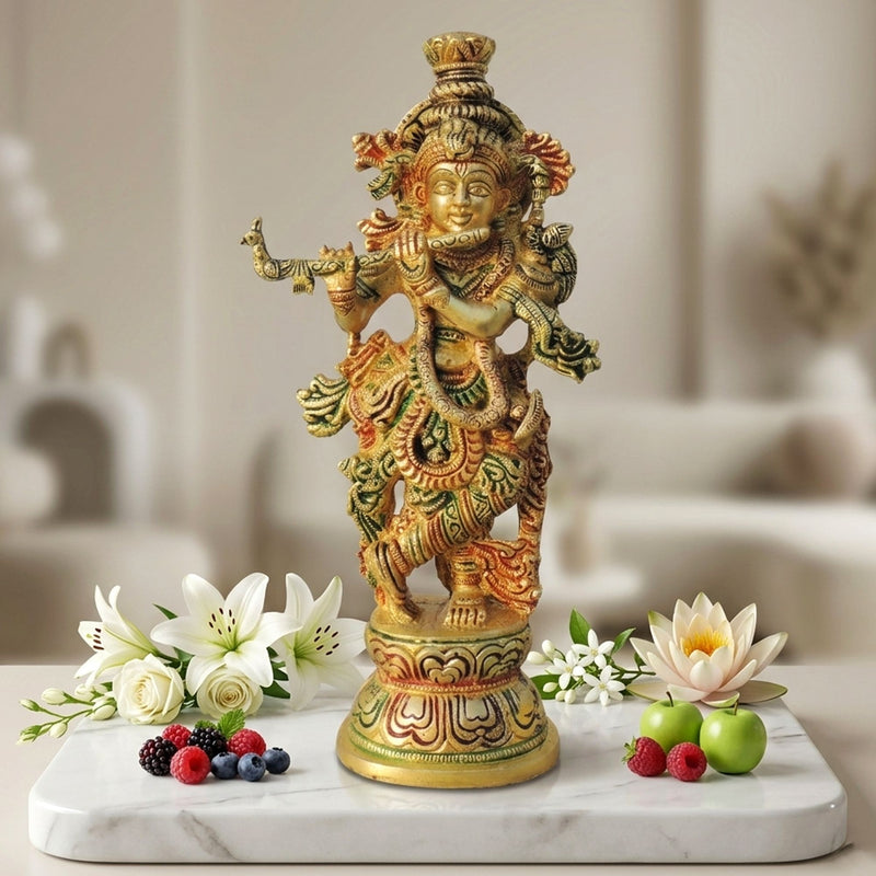 Brass Krishna — 9.5"