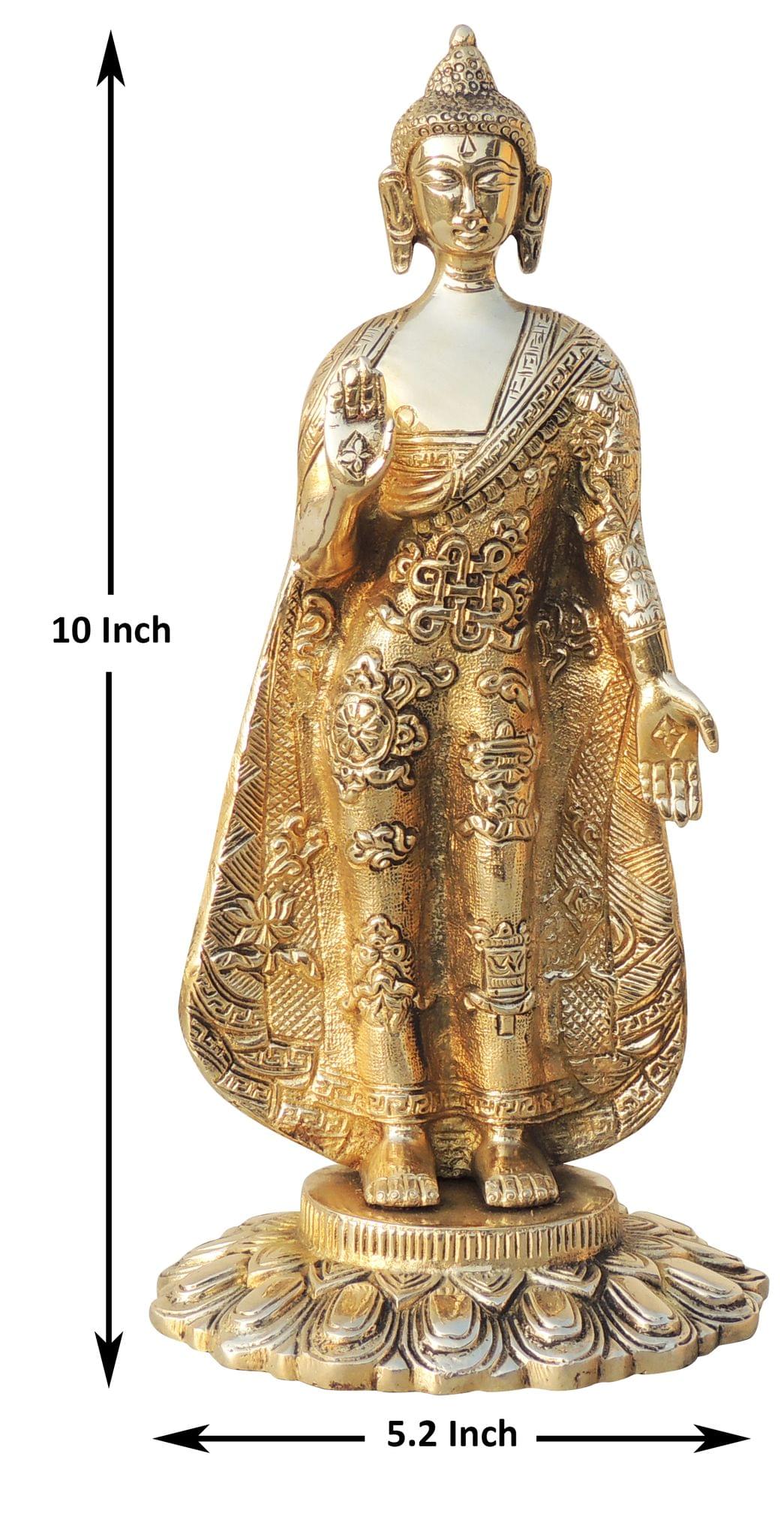 Brass Buddha, Standing — 10.5"