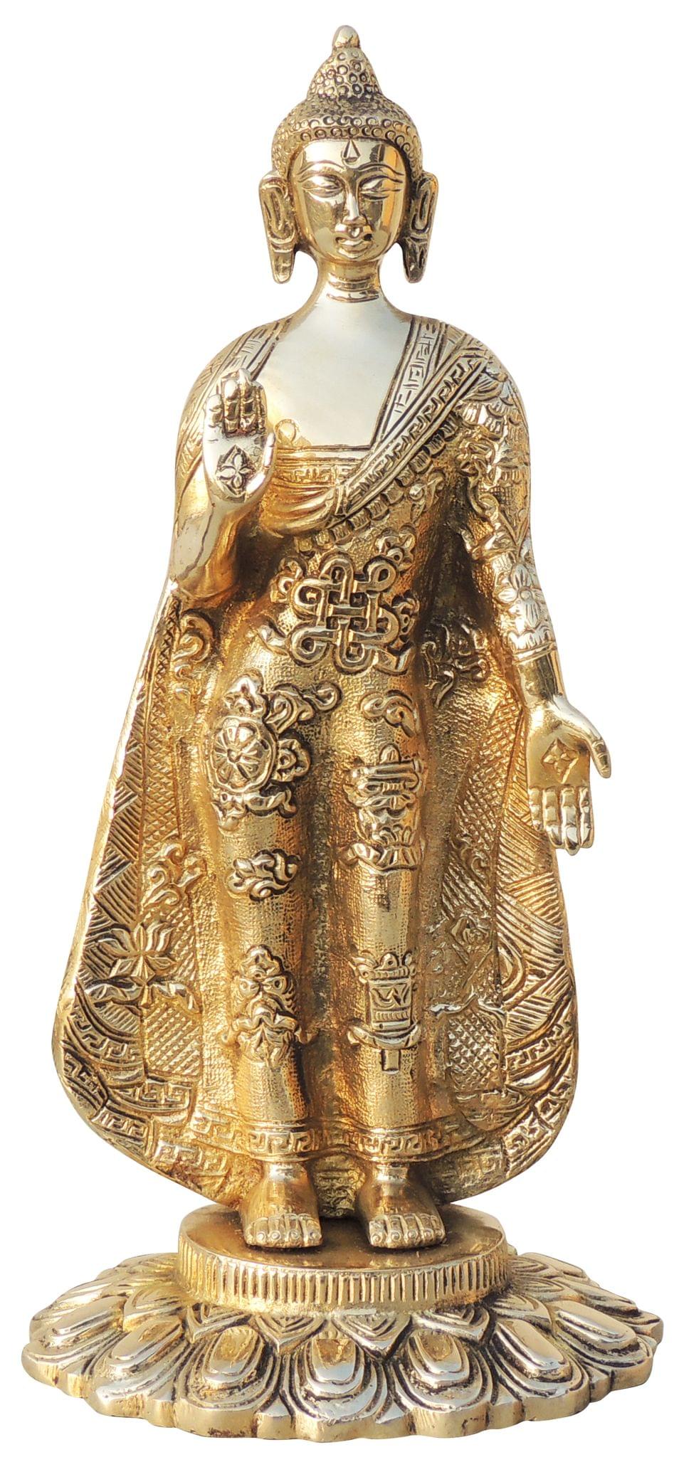 Brass Buddha, Standing — 10.5"