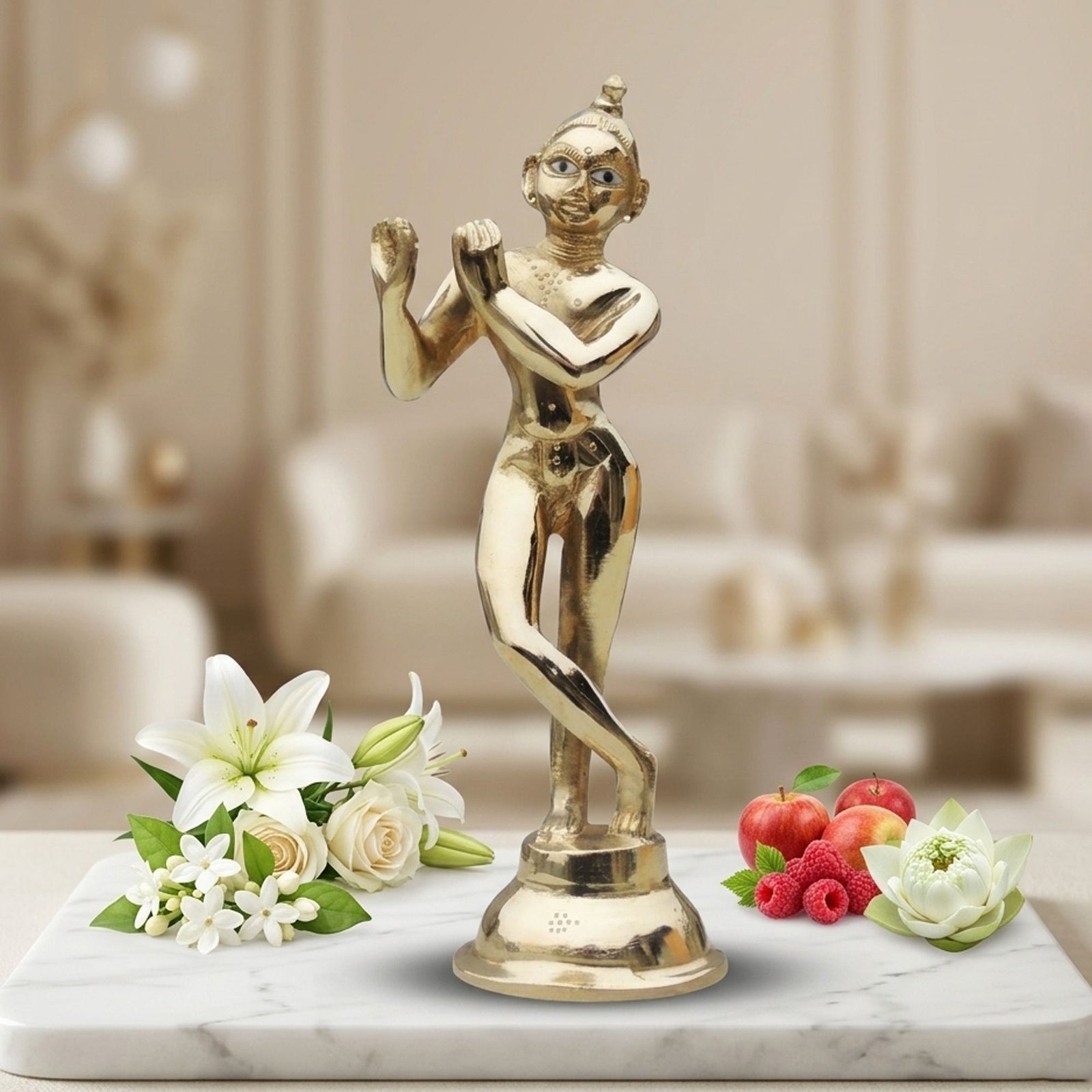 Brass Krishna — 9"