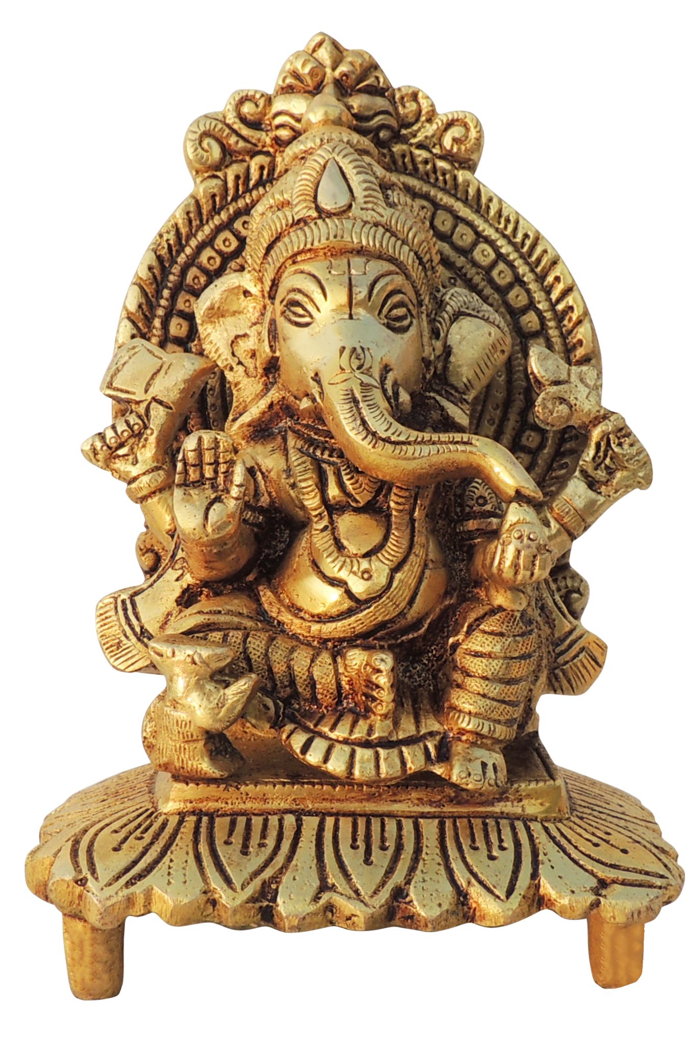 Brass Ganesh — 6.6"