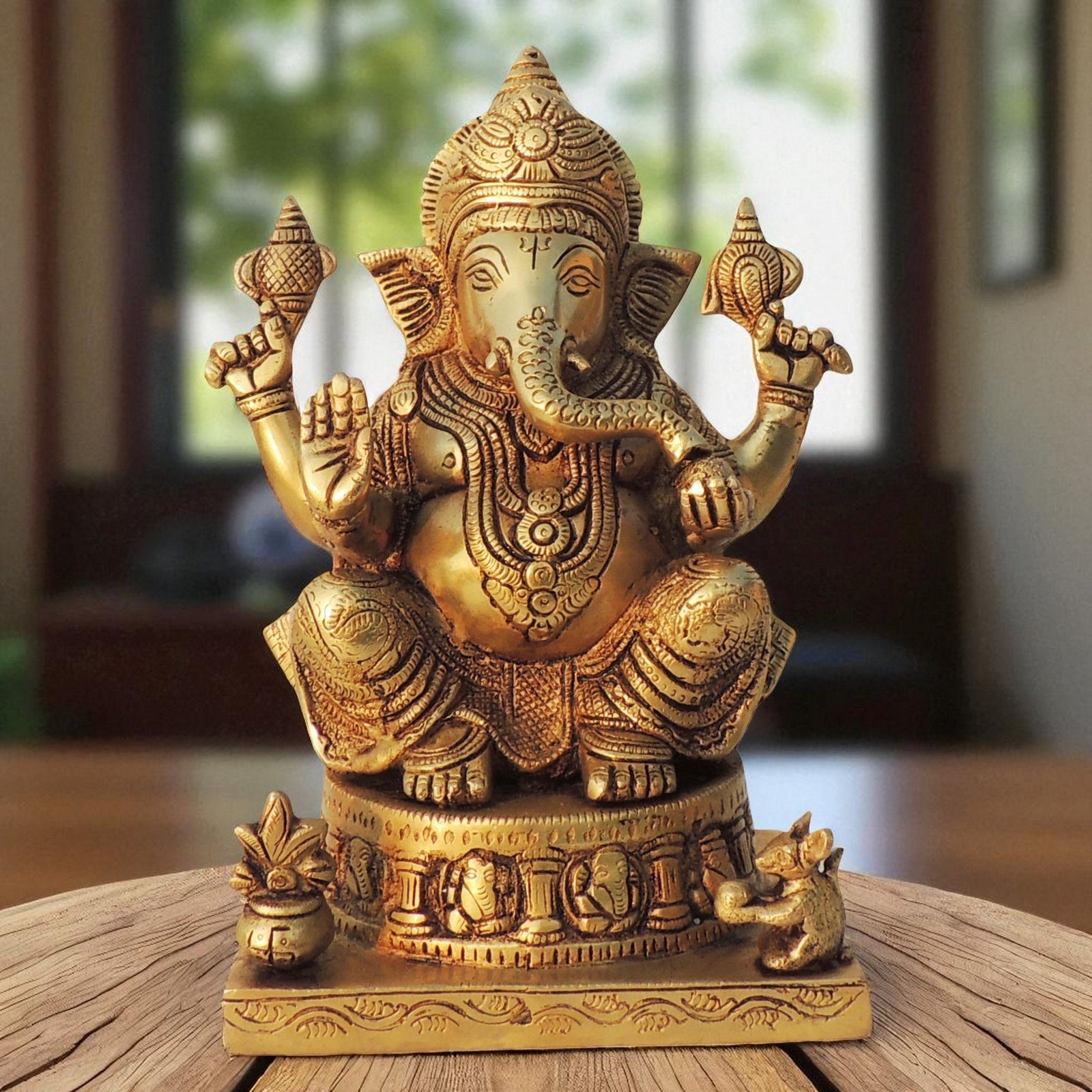 Brass Ganesh — 9"