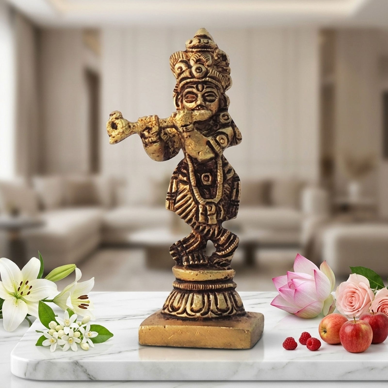 Brass Krishna — 3"