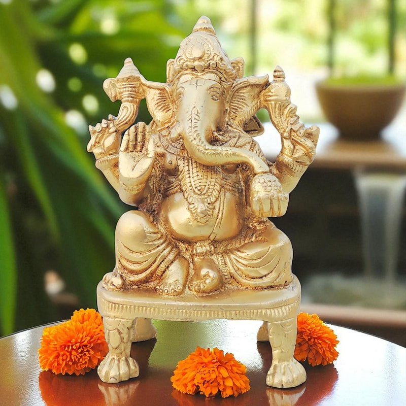 Brass Ganesh — 6"
