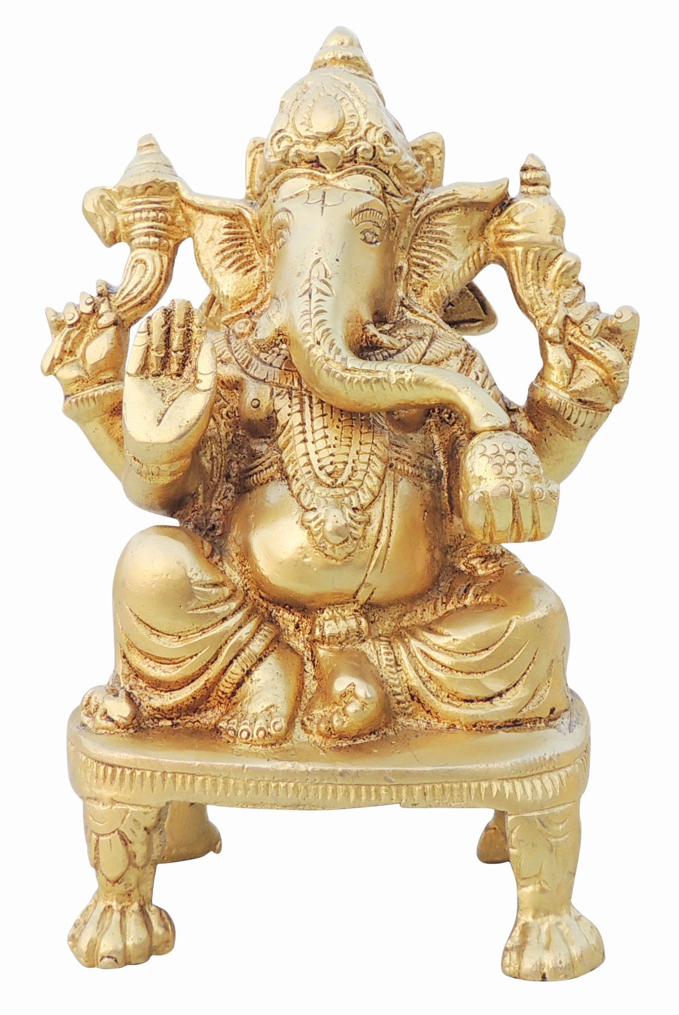 Brass Ganesh — 6"