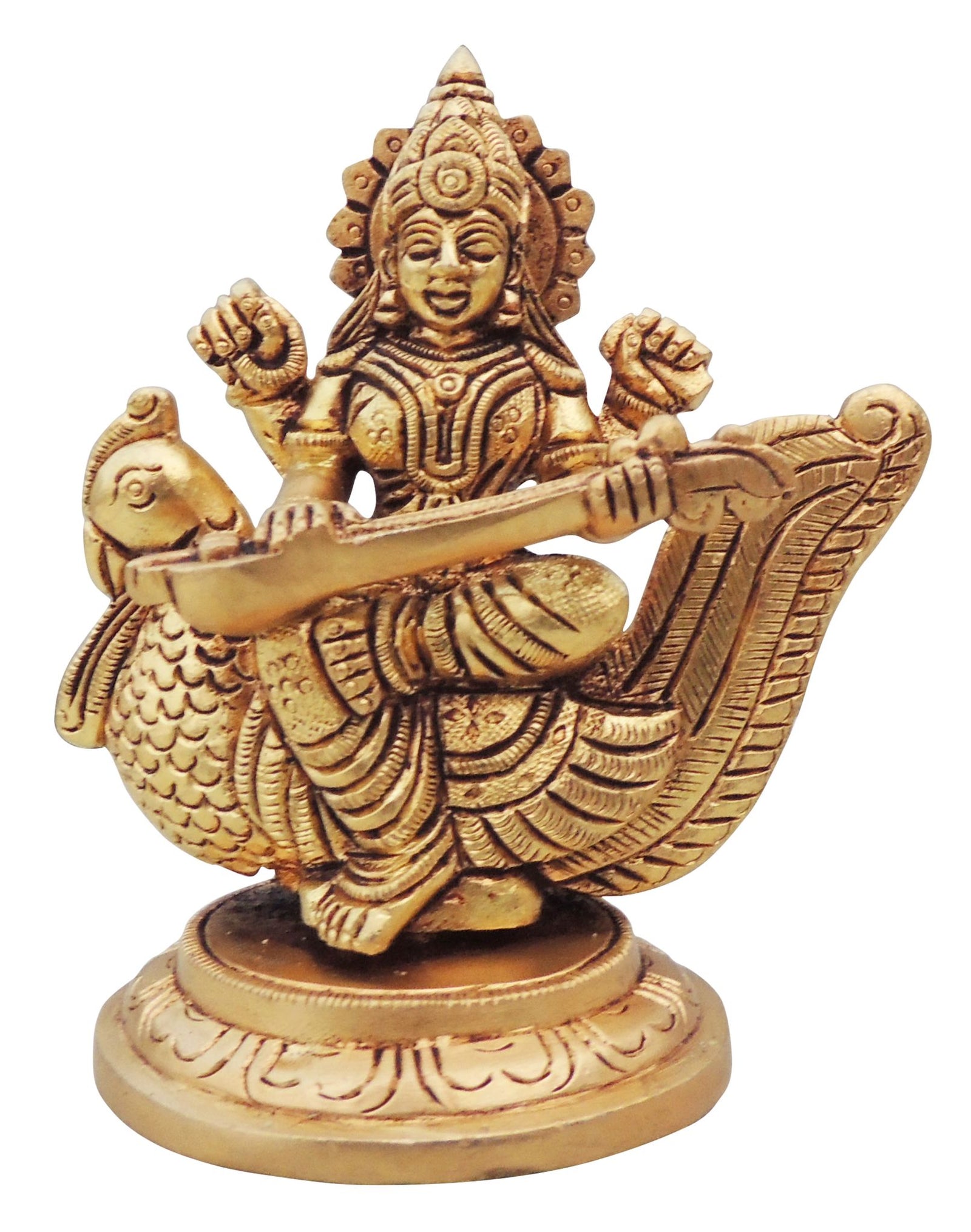 Brass Saraswati — 4.5"