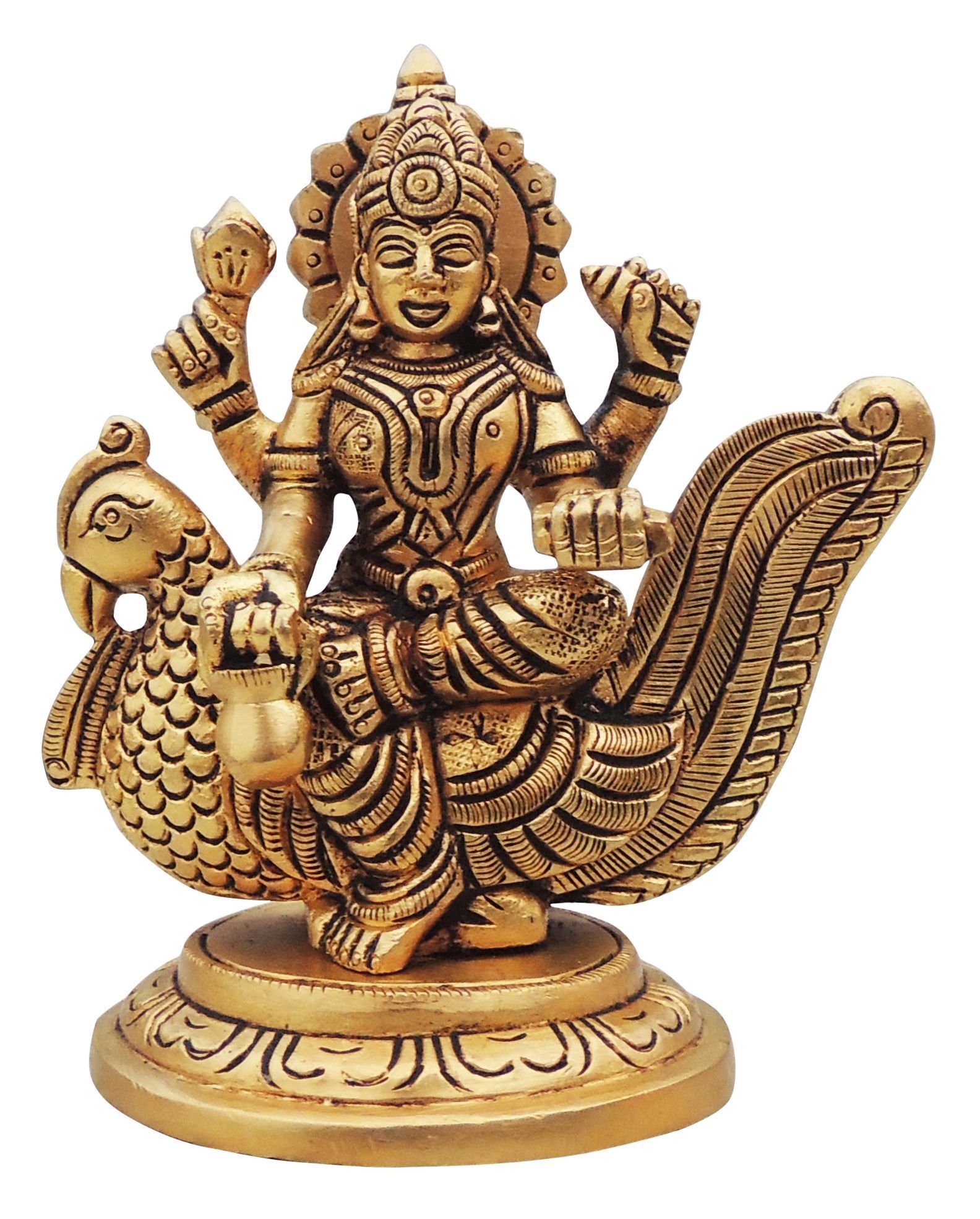 Brass Gayatri Devi — 4.5"