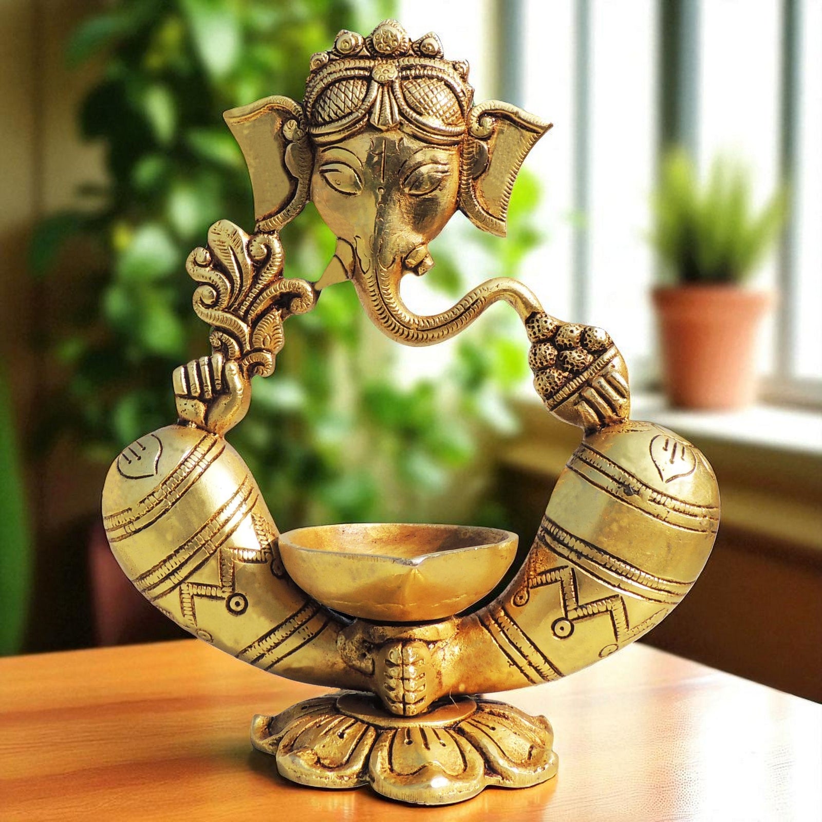 Brass Ganesh — 7"