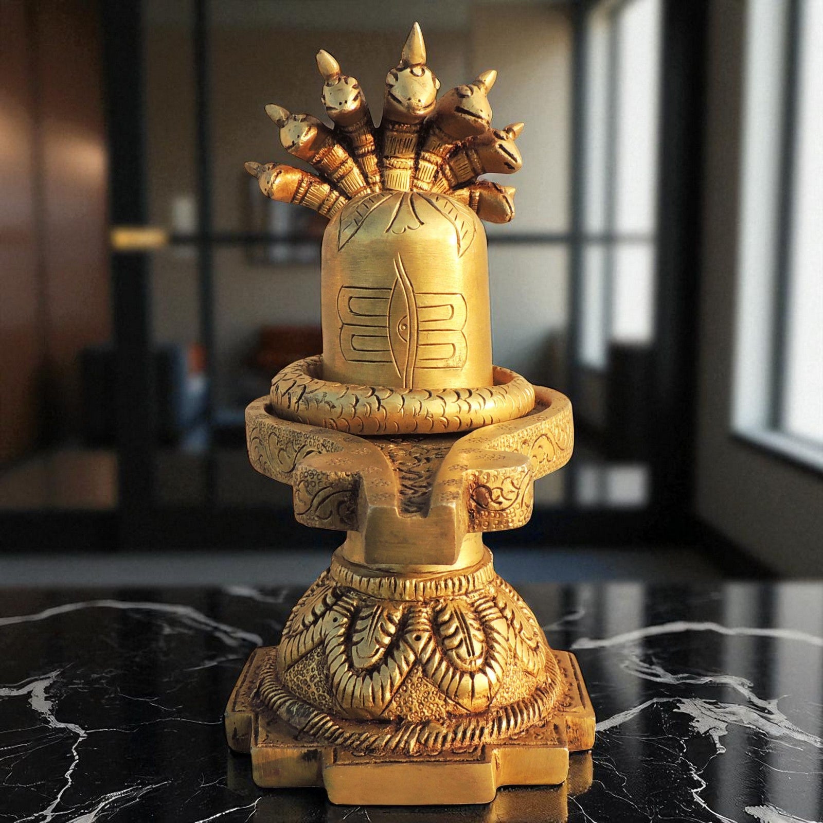 Brass Shivling — 9.5"