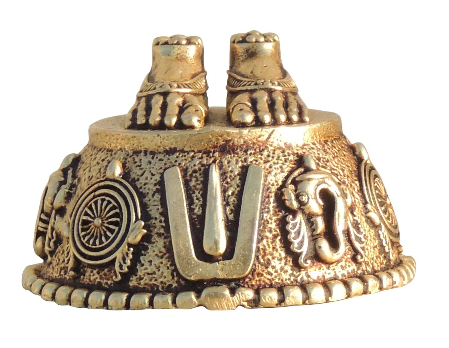 Brass Charan Paduka , Made From Machine — 1.2"