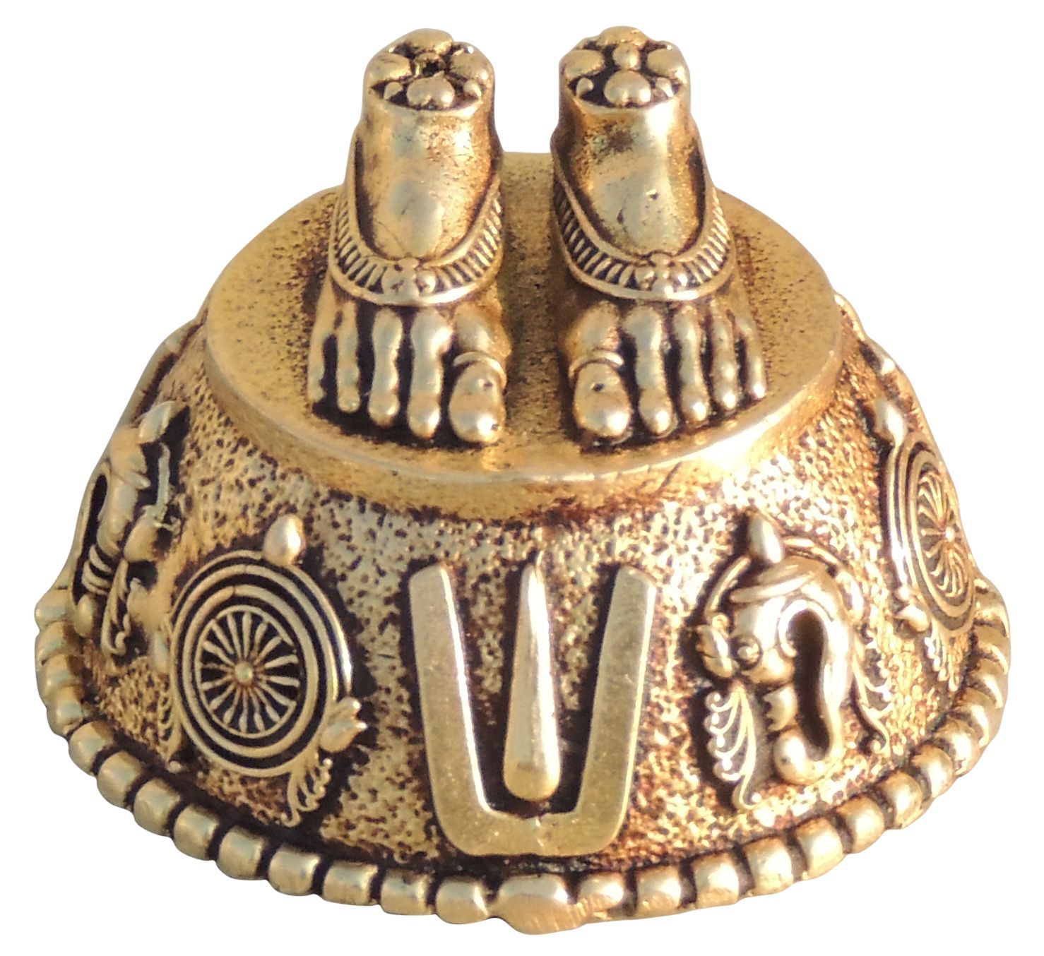 Brass Charan Paduka , Made From Machine — 1.2"