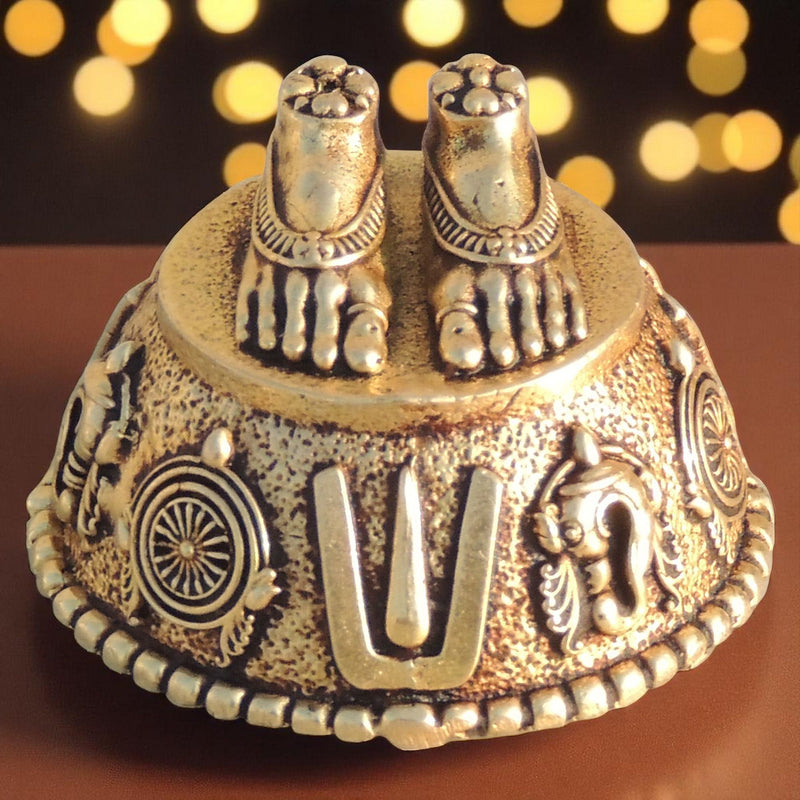 Brass Charan Paduka , Made From Machine — 1.2"