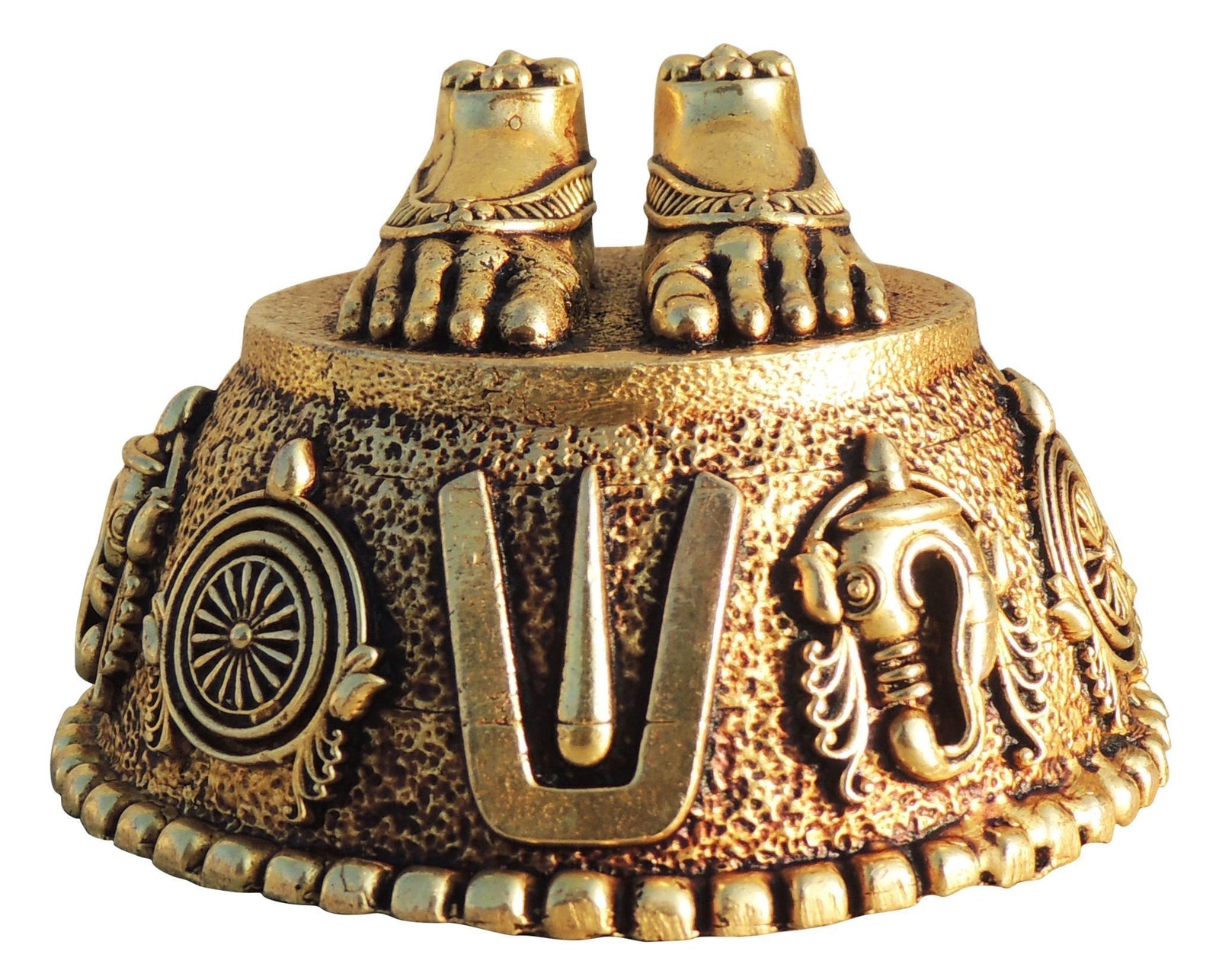 Brass Charan Paduka , Made From Machine — 2"