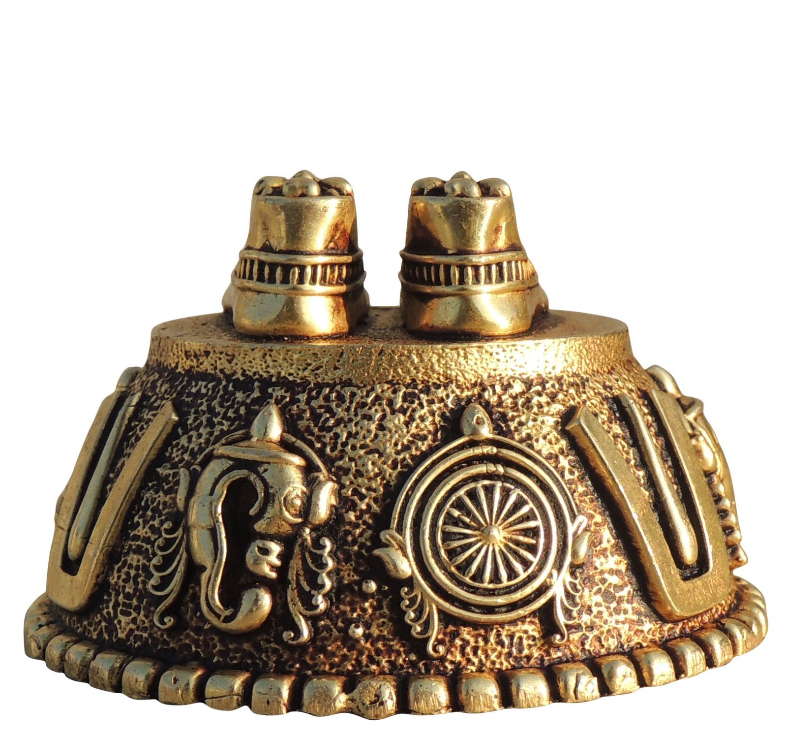 Brass Charan Paduka , Made From Machine — 2"