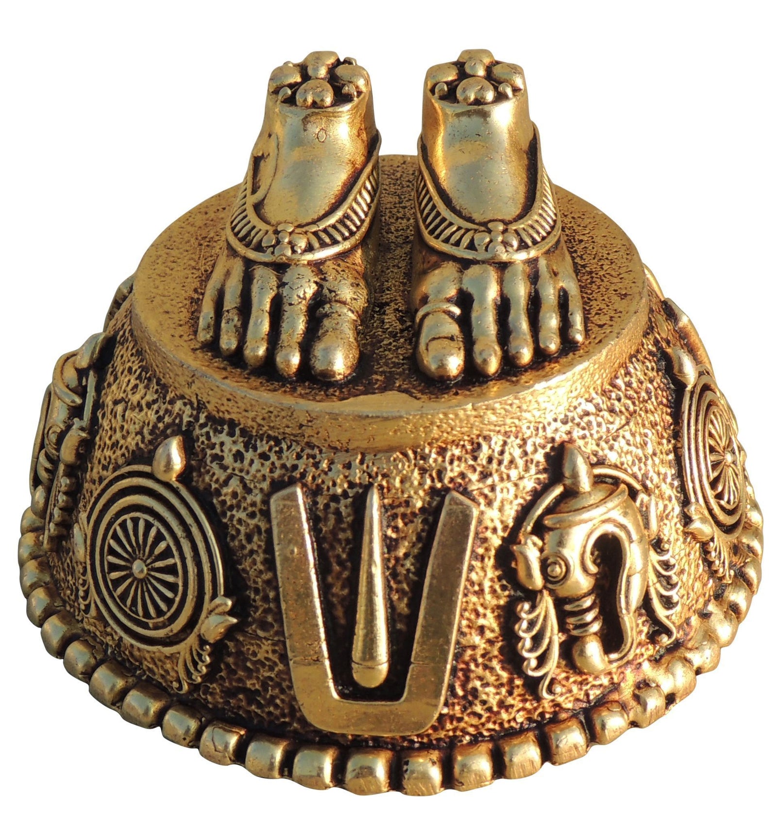 Brass Charan Paduka , Made From Machine — 2"