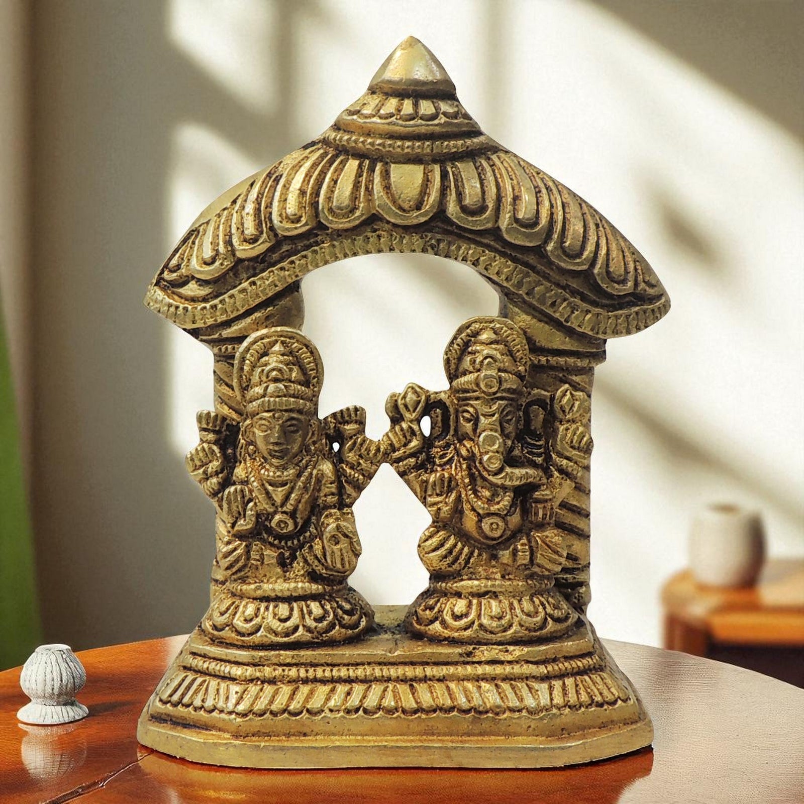 Brass Lakshmi-Ganesh Set — 3.6"