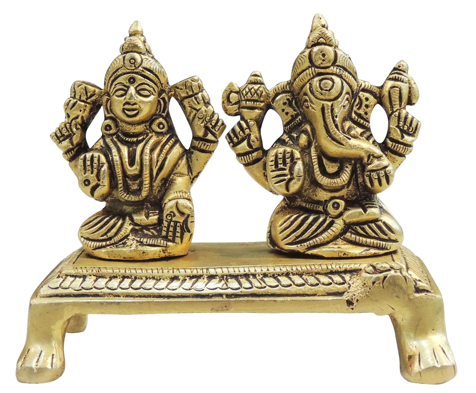 Brass Lakshmi-Ganesh Set — 3"
