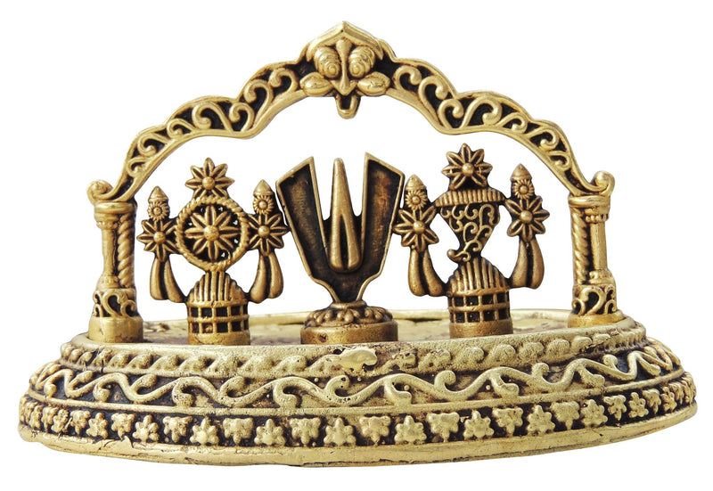 Brass Shankh Chakra Namah , Made From Machine — 3"