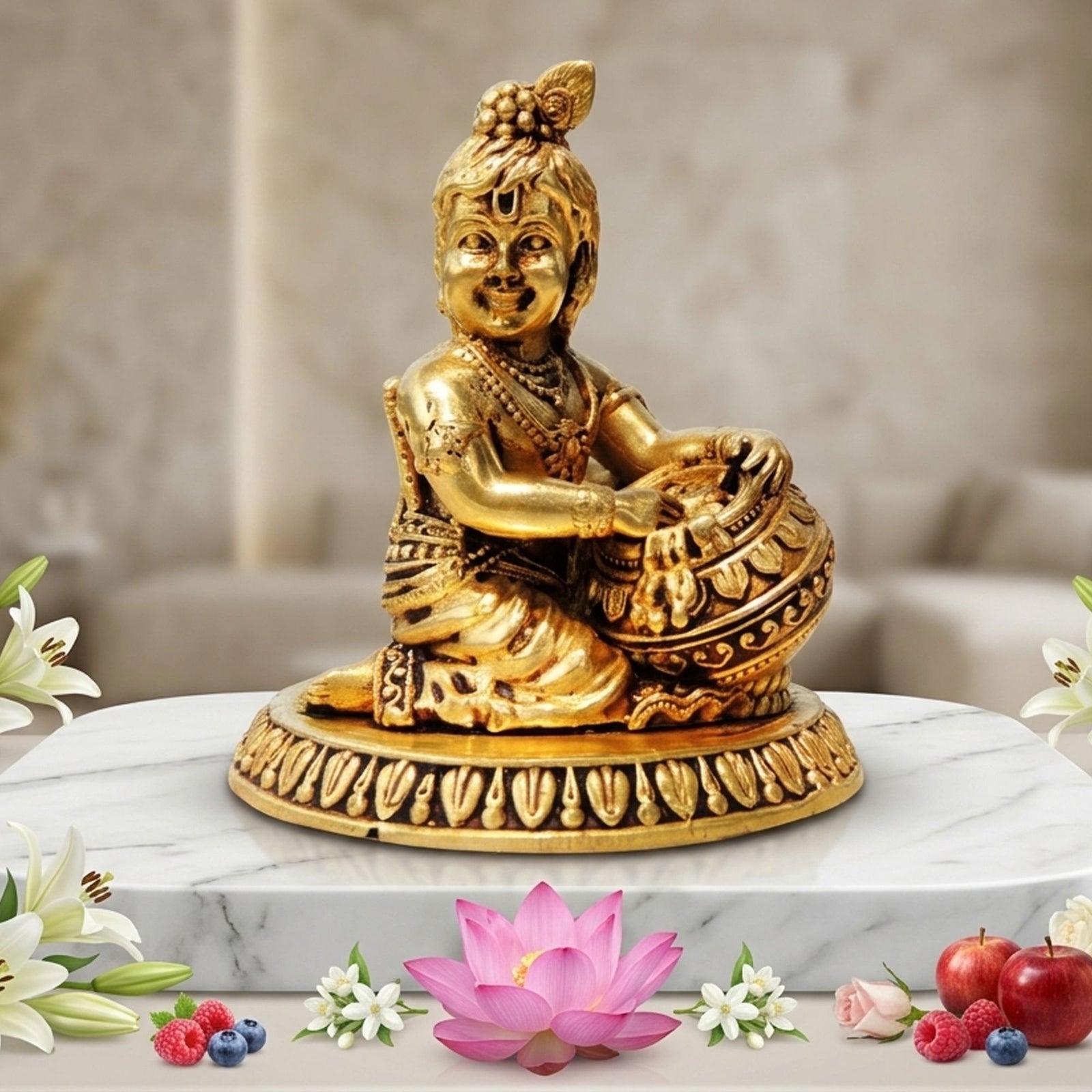 Brass Krishna — 2.2"