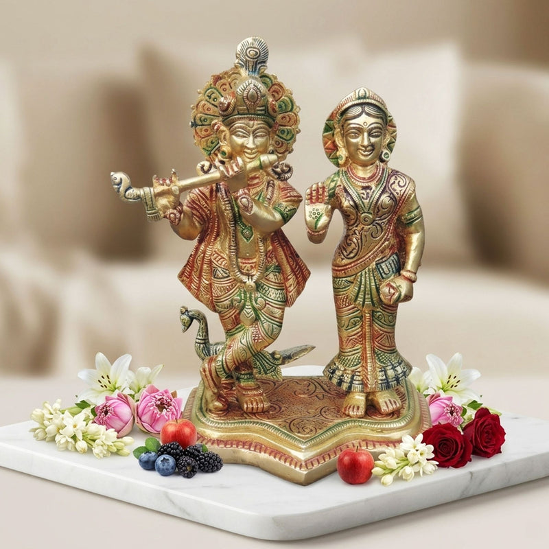 Brass Radha-Krishna — 8"