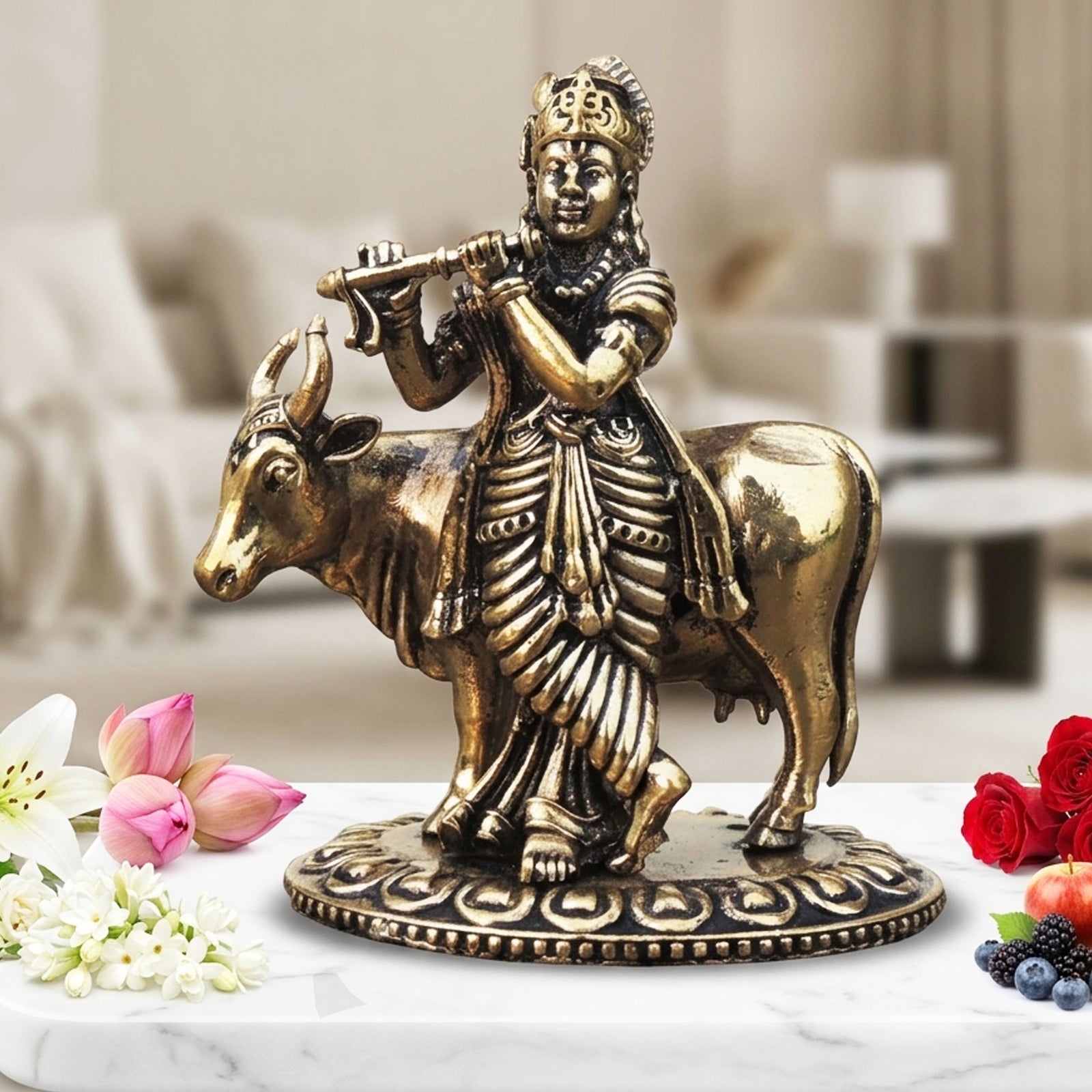 Brass Krishna — 3"