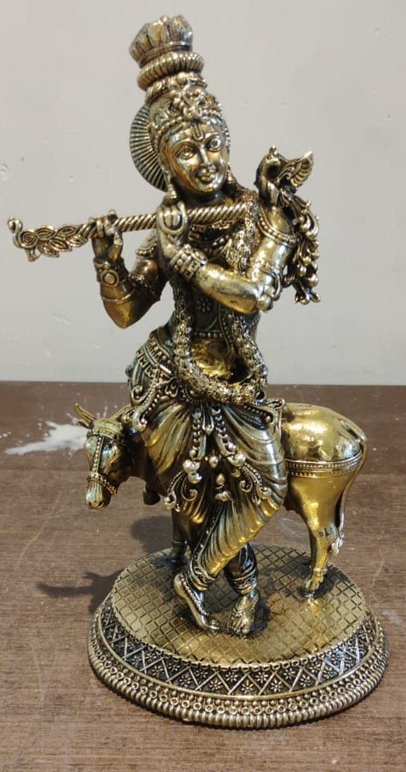 Brass Krishna — 8"