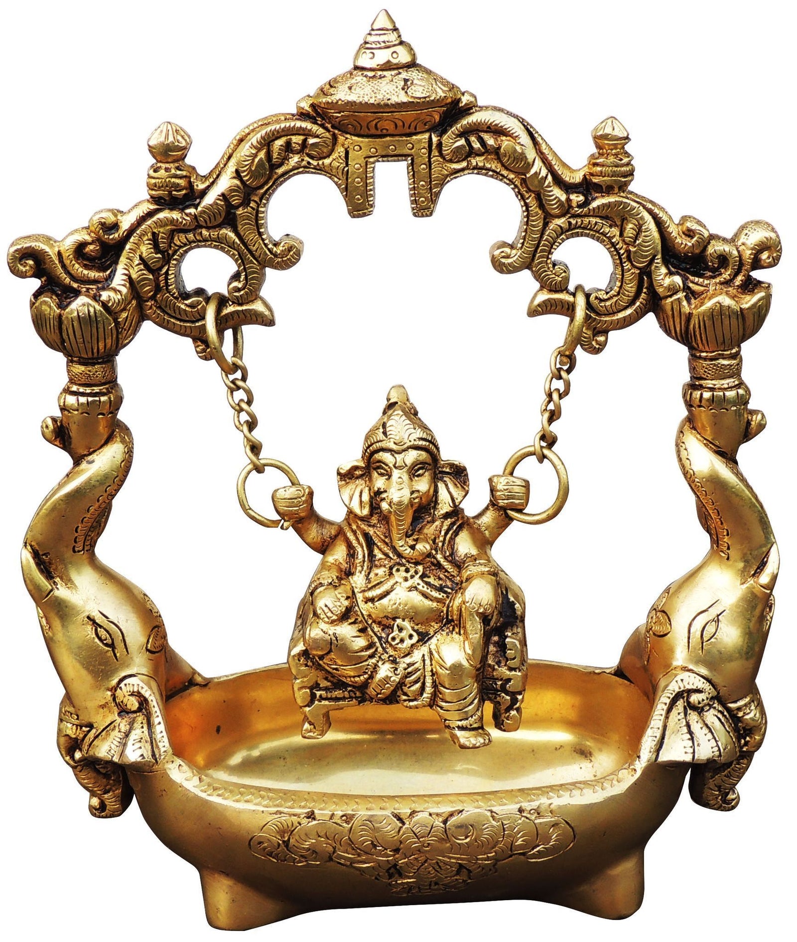 Brass Ganesh — 8.6"