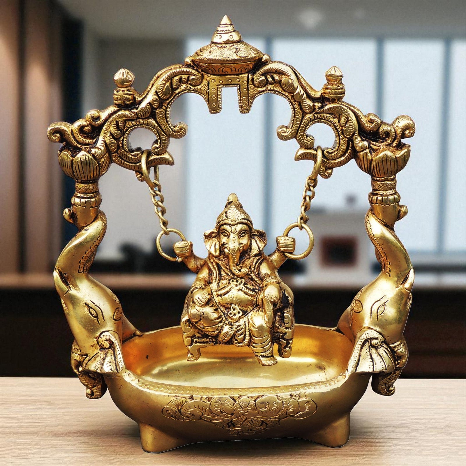 Brass Ganesh — 8.6"