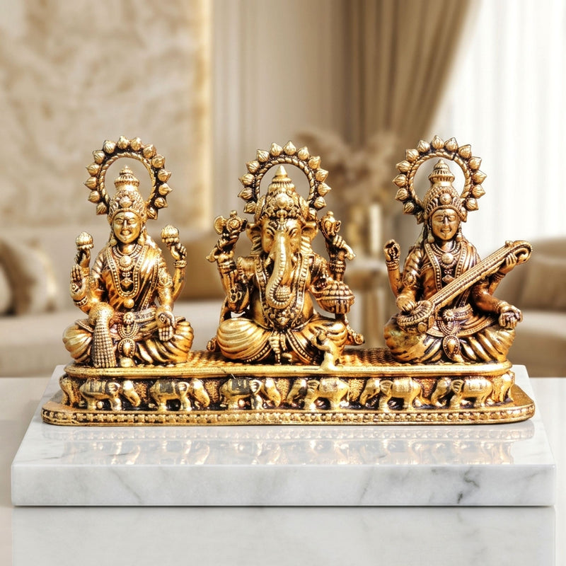 Brass Lakshmi-Ganesh Set — 3"