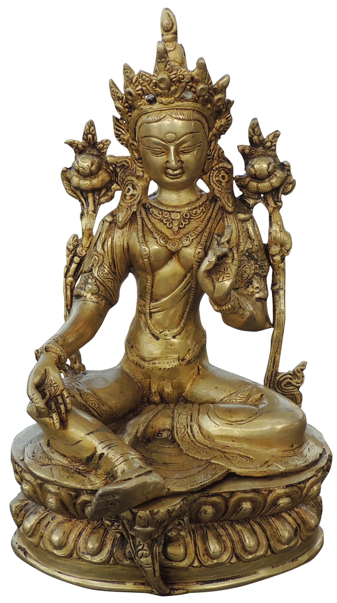 Brass Tara Devi Sitting — 12"