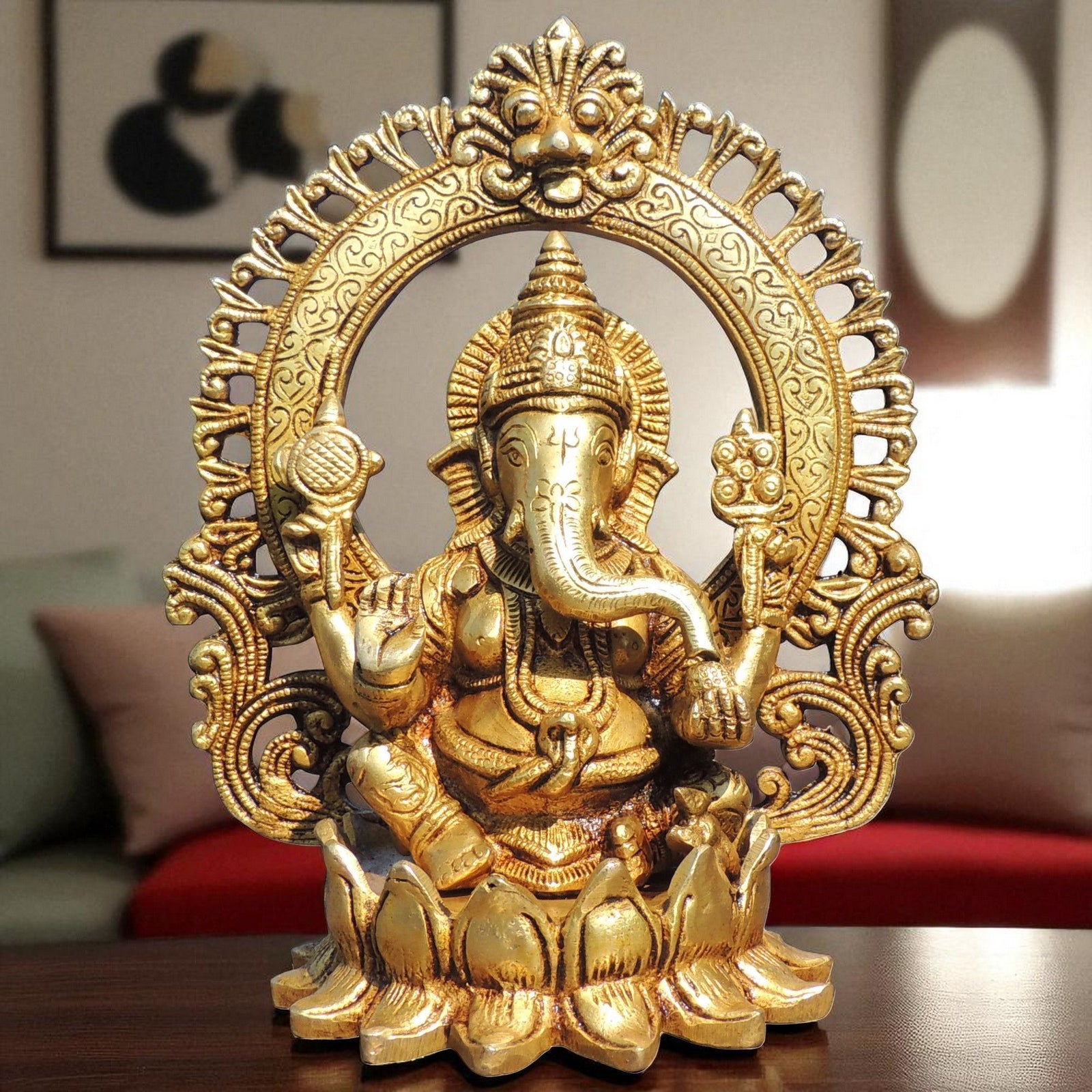 Brass Ganesh — 9.2"