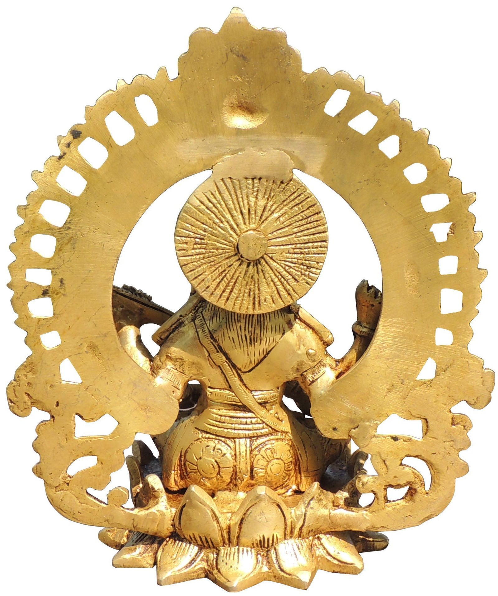 Brass Saraswati — 9.2"