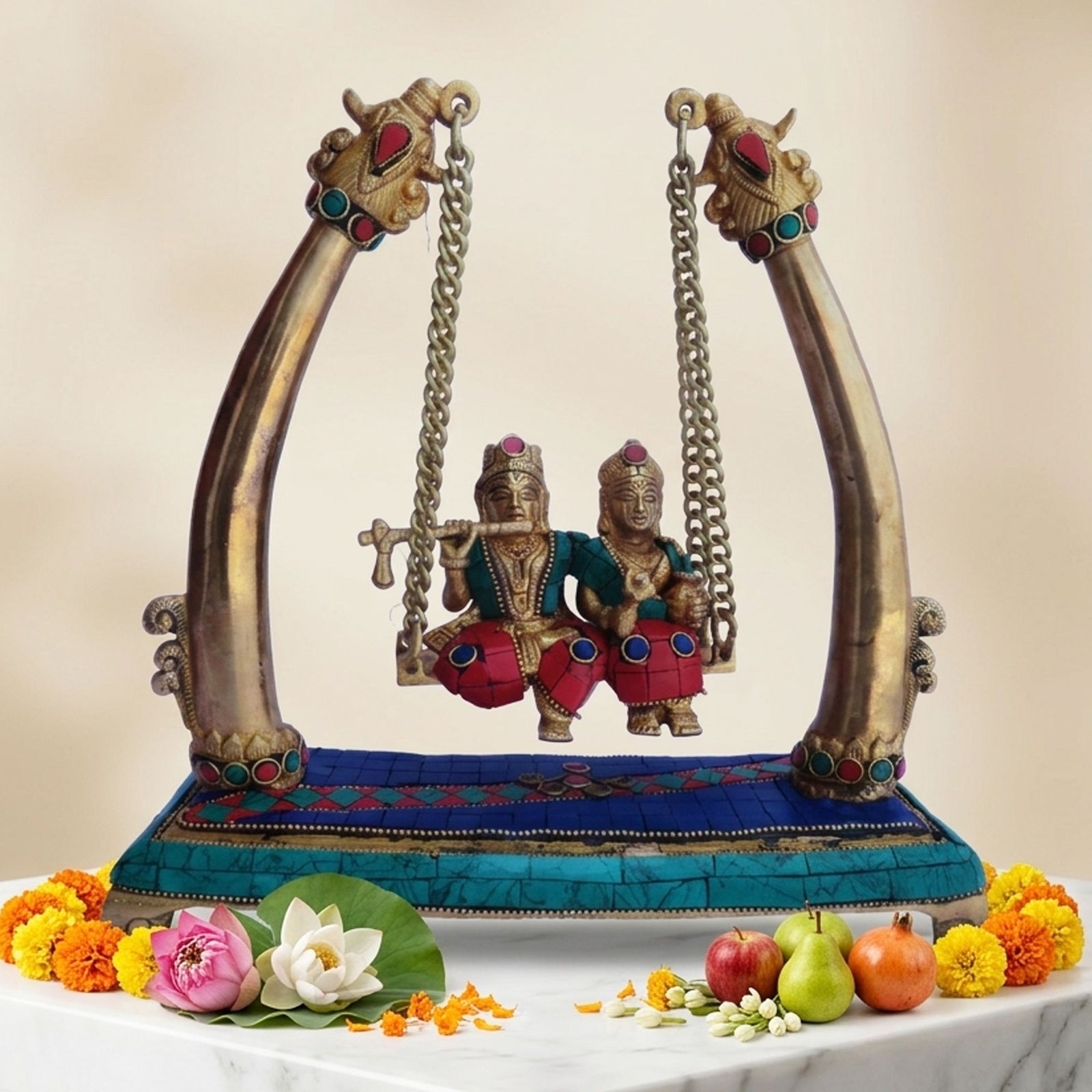 Brass Radha-Krishna — 11"