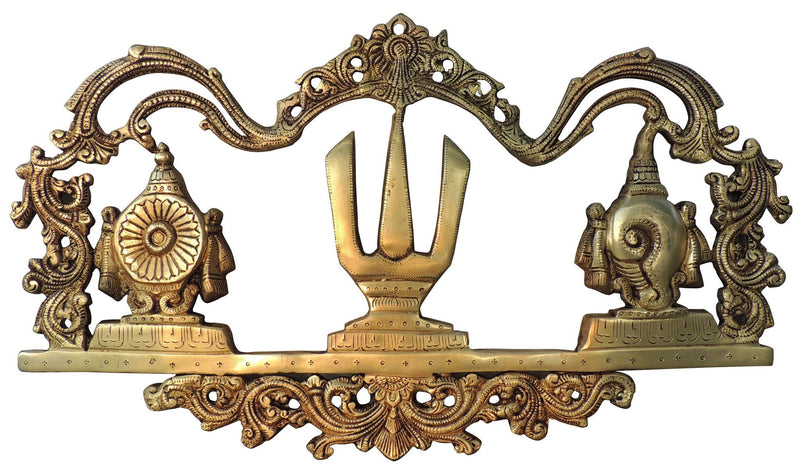 Brass Shankh Chakra Namah — 11"