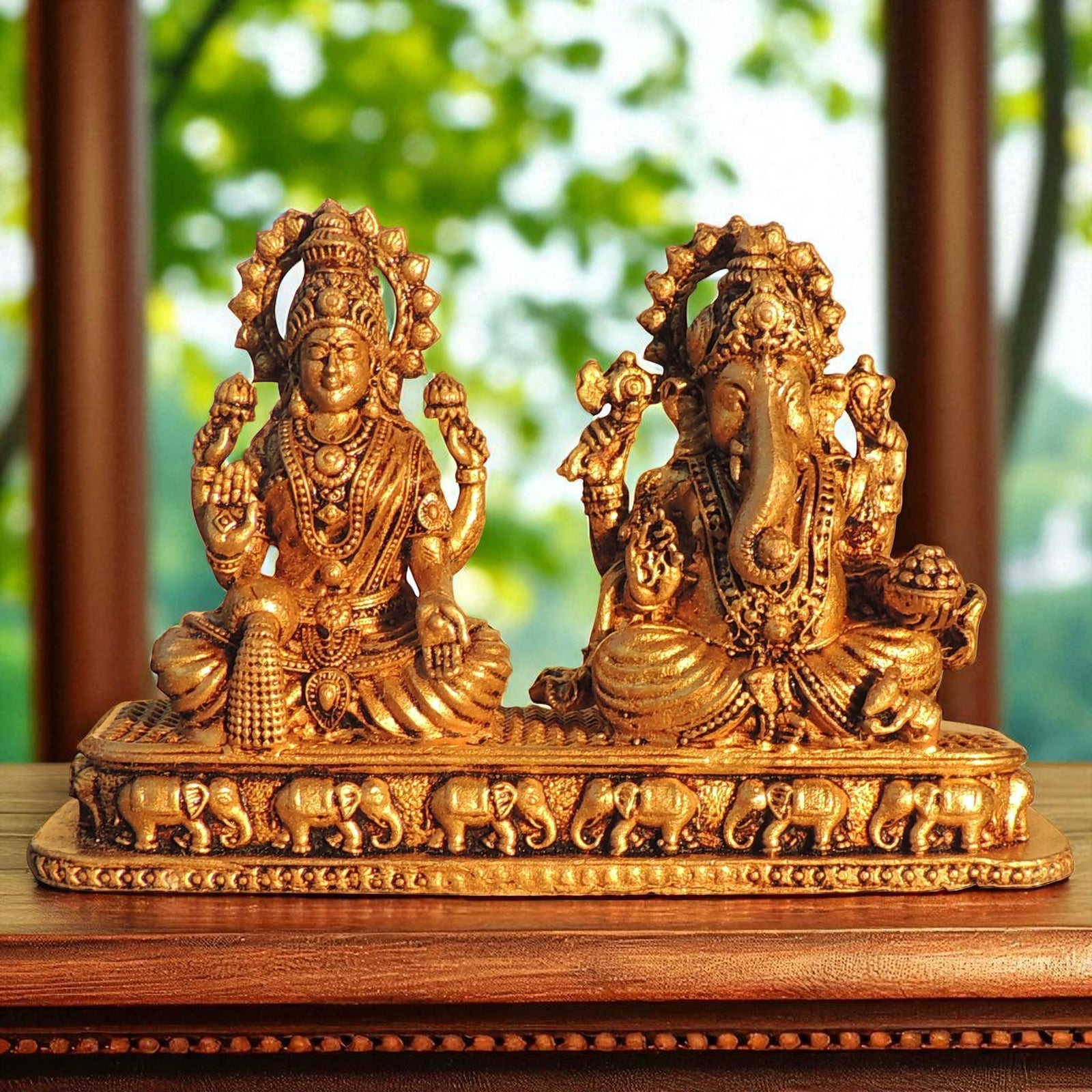 Brass Lakshmi-Ganesh Set — 3"