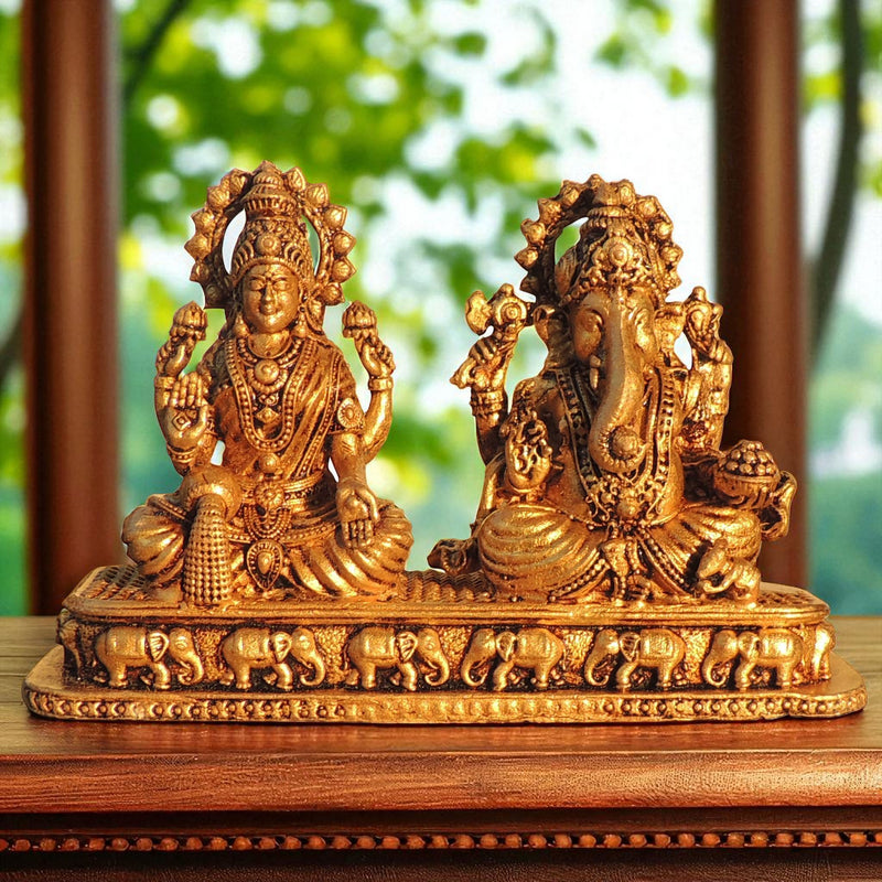 Brass Lakshmi-Ganesh Set — 3"
