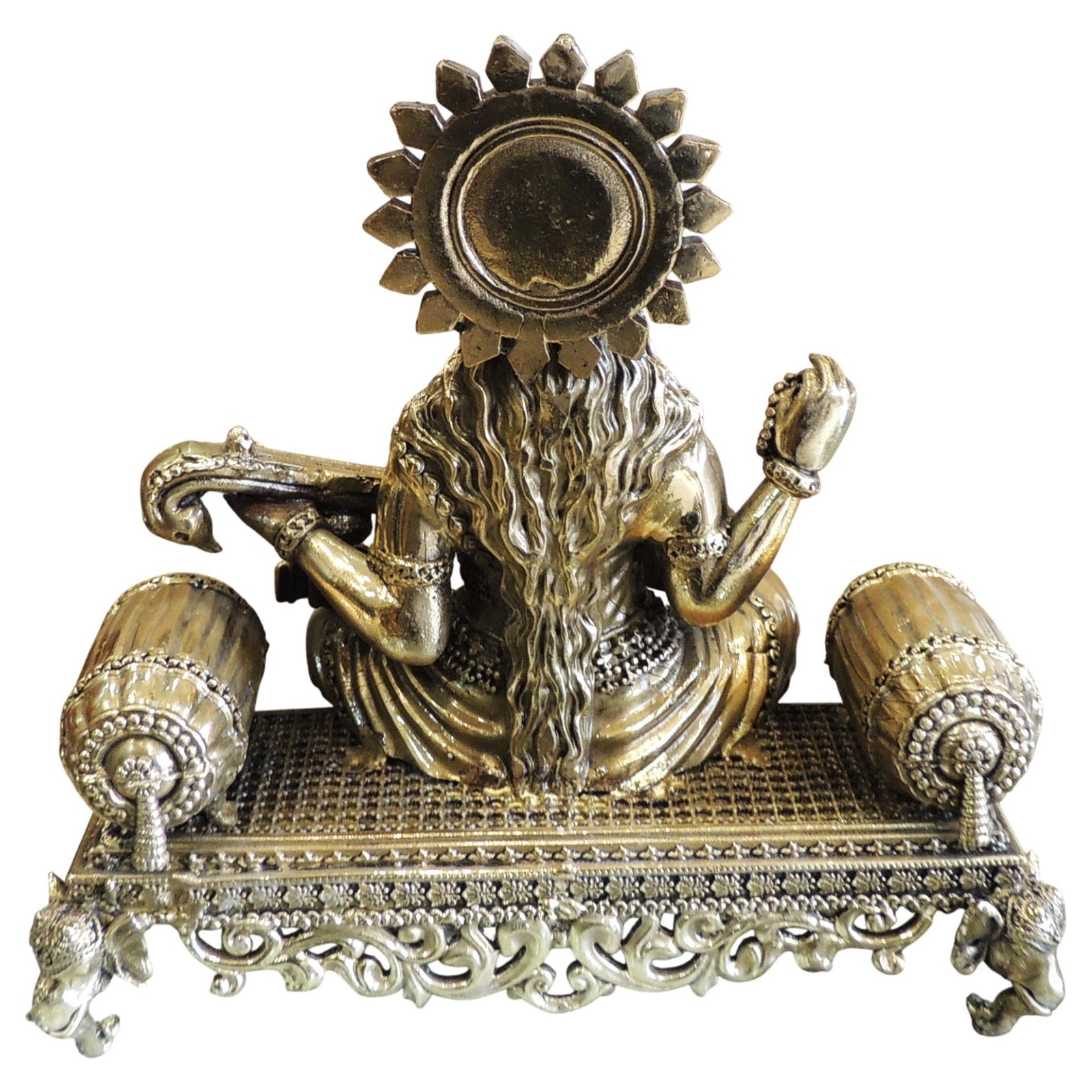 Brass Saraswati — 7.7"