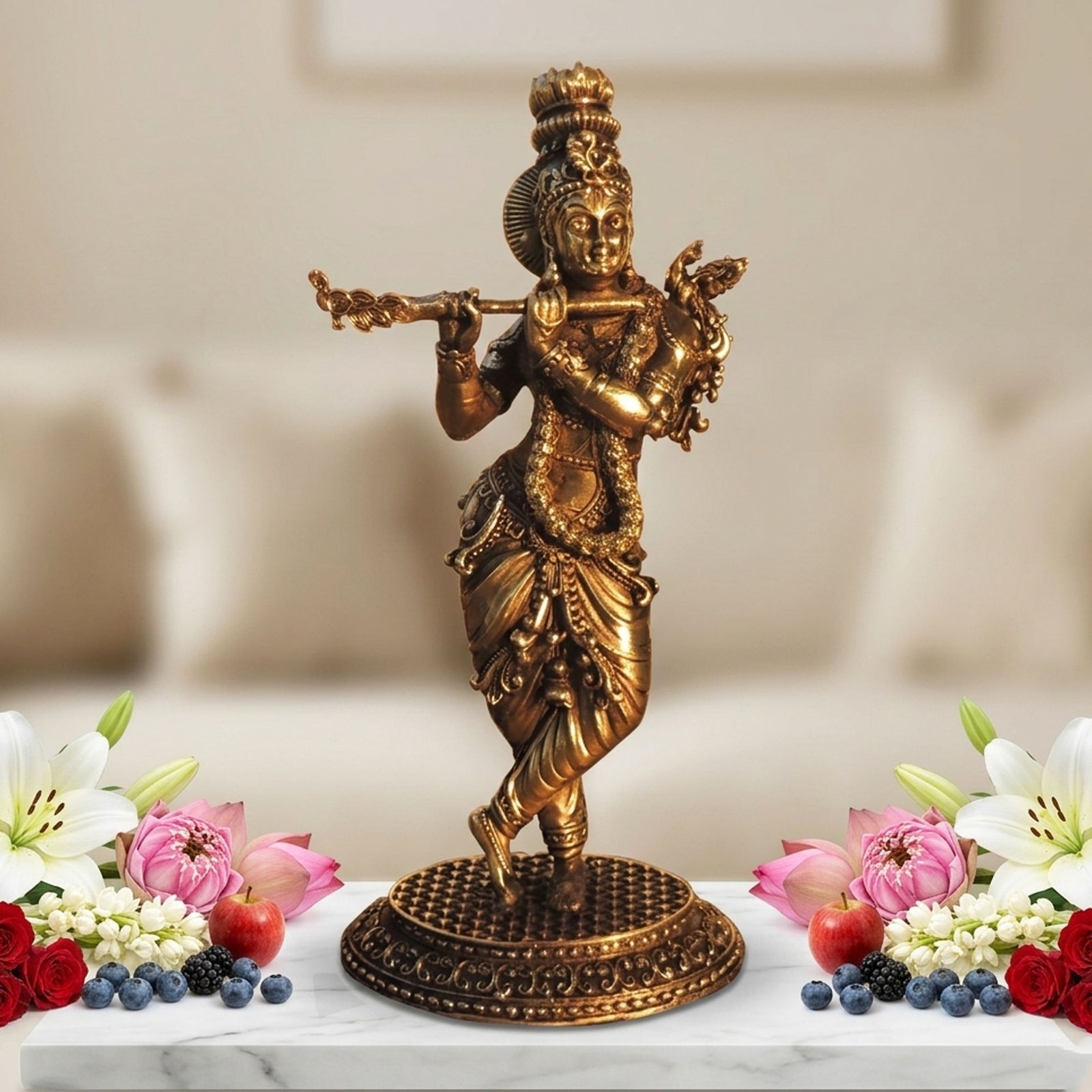 Brass Krishna — 6.2"