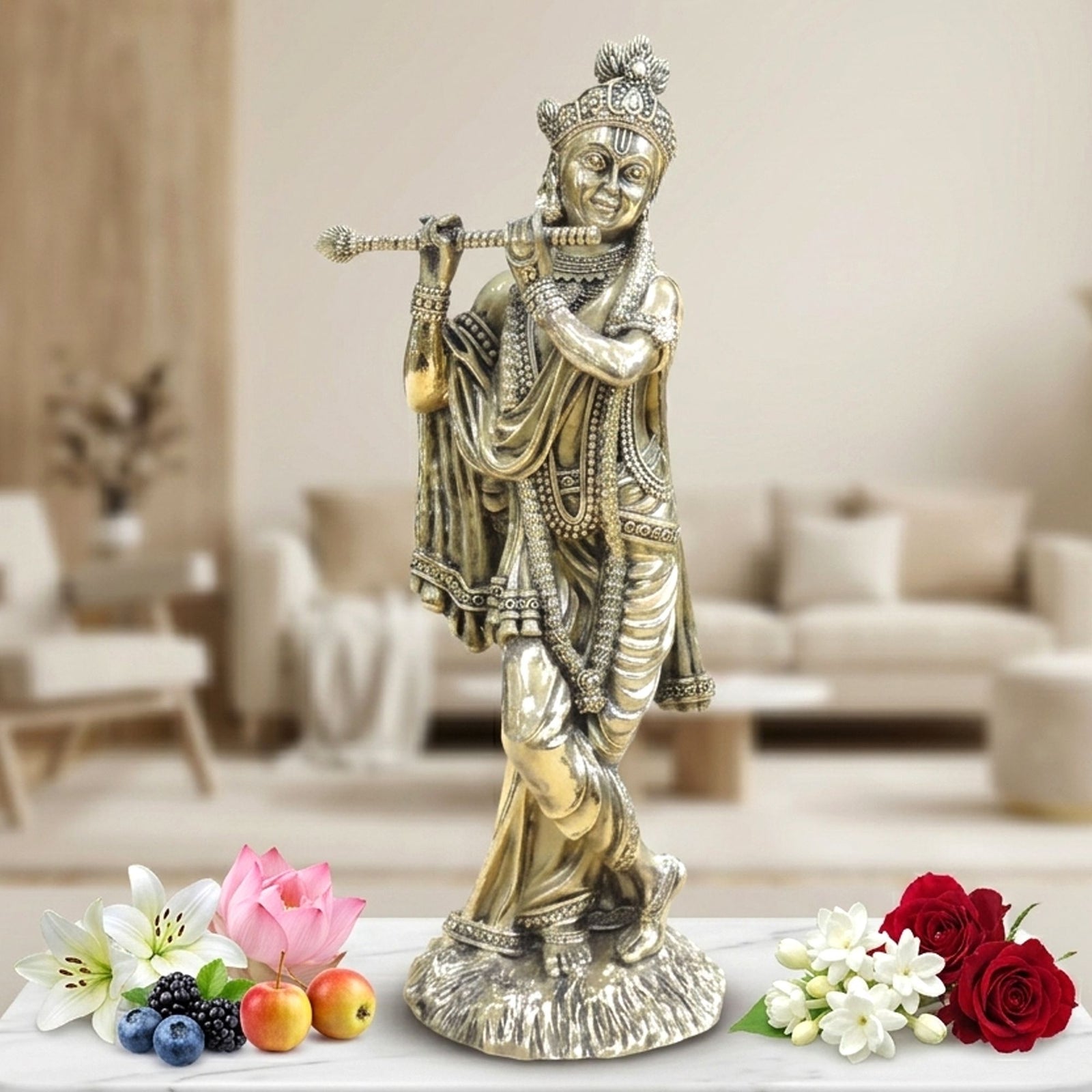Brass Krishna — 12"