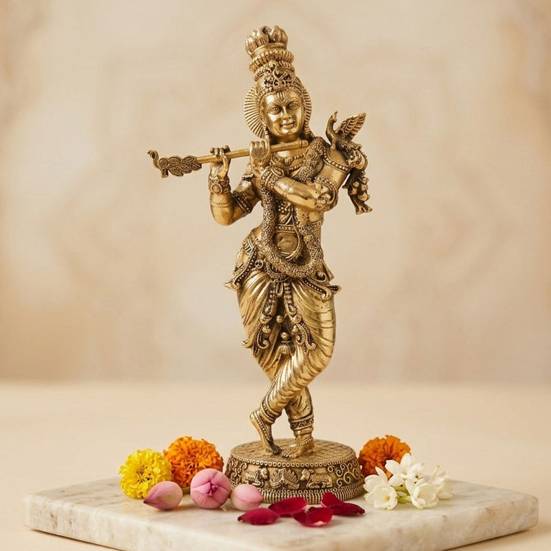 Brass Krishna — 15"