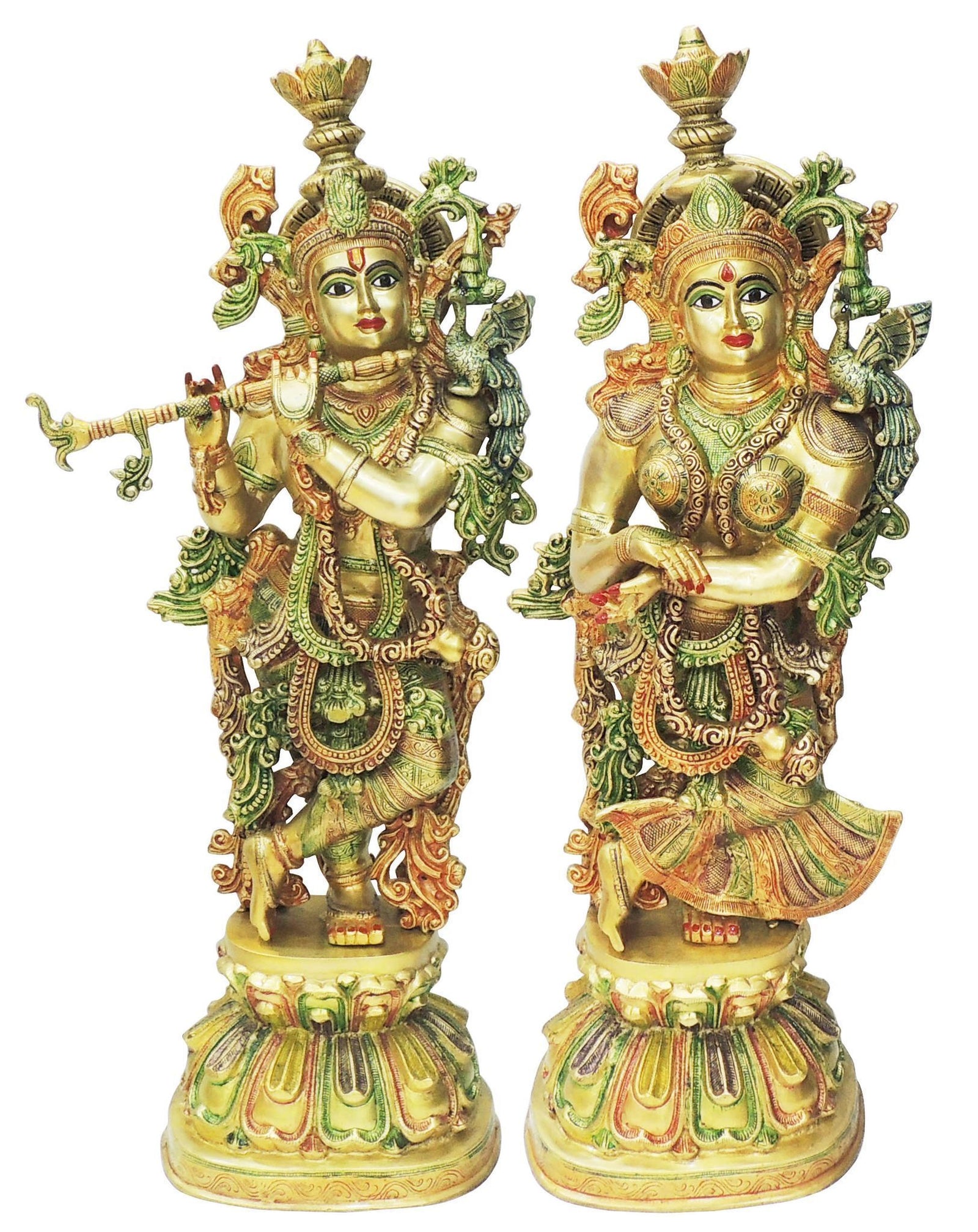 Brass Radha-Krishna — 36"