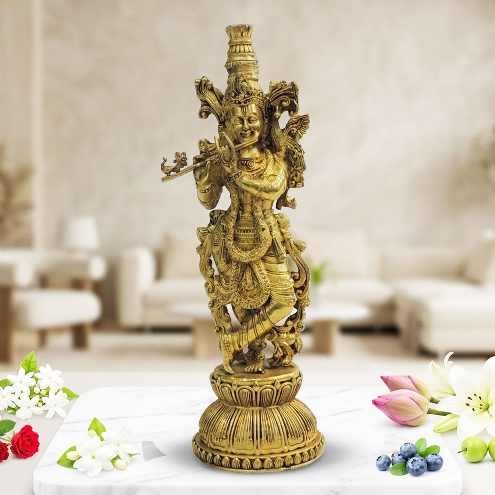 Brass Krishna — 11"