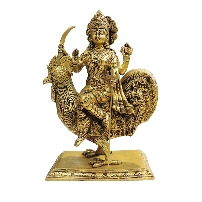 Brass Bahuchara Mata — 13.2"