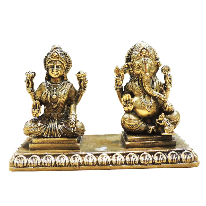 Brass Lakshmi-Ganesh Set — 3"