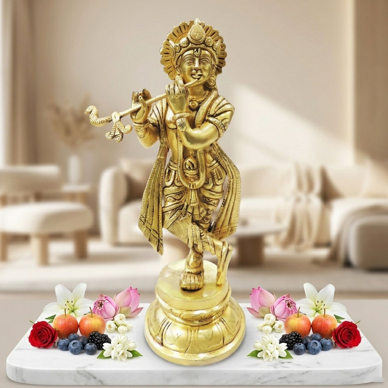 Brass Krishna — 11.5"