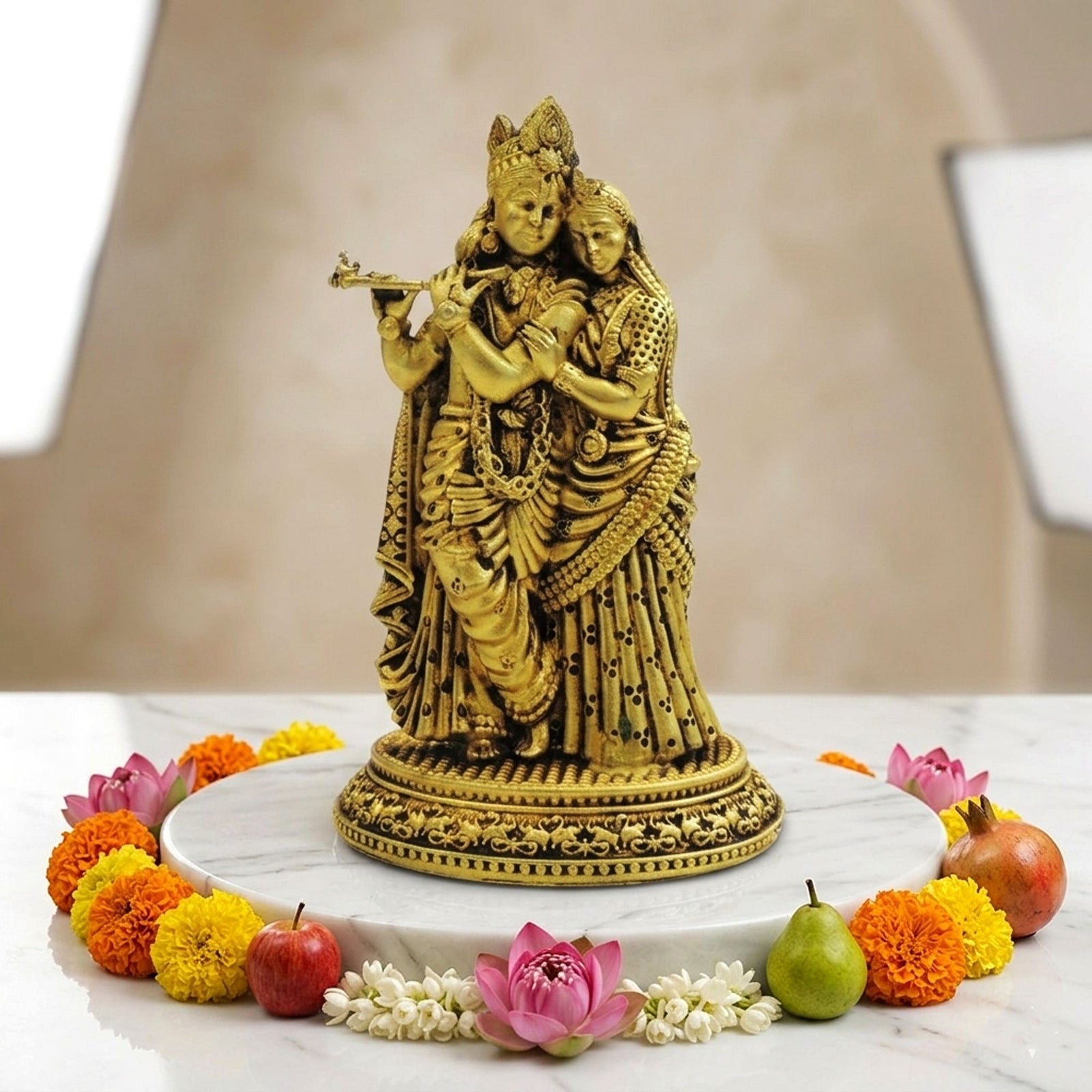 Brass Radha-Krishna — 4"