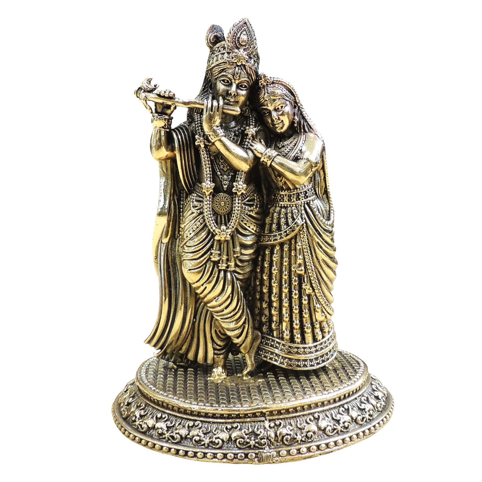 Brass Radha-Krishna — 7"