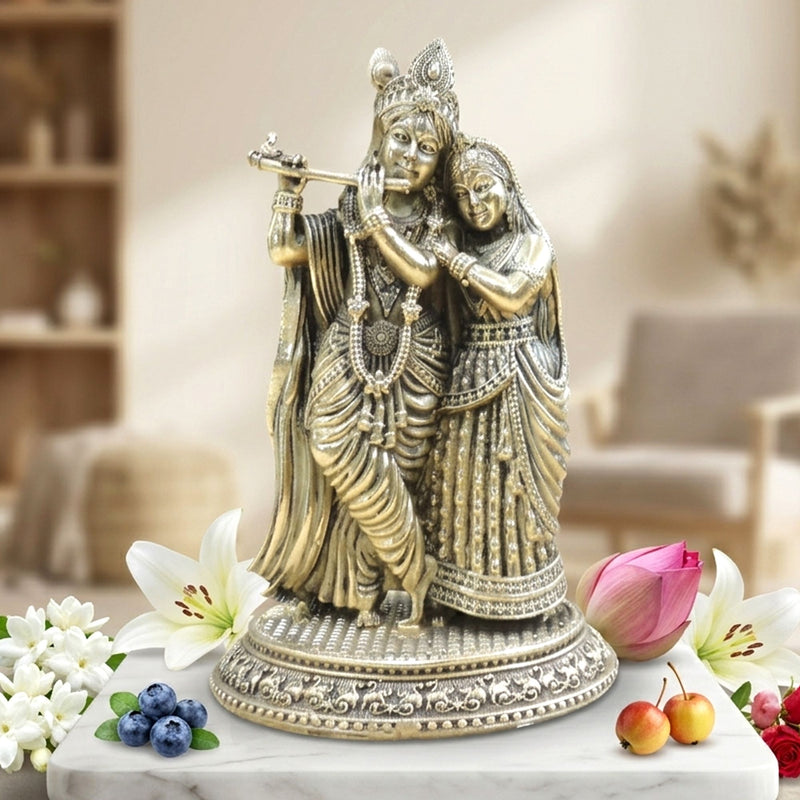Brass Radha-Krishna — 8"