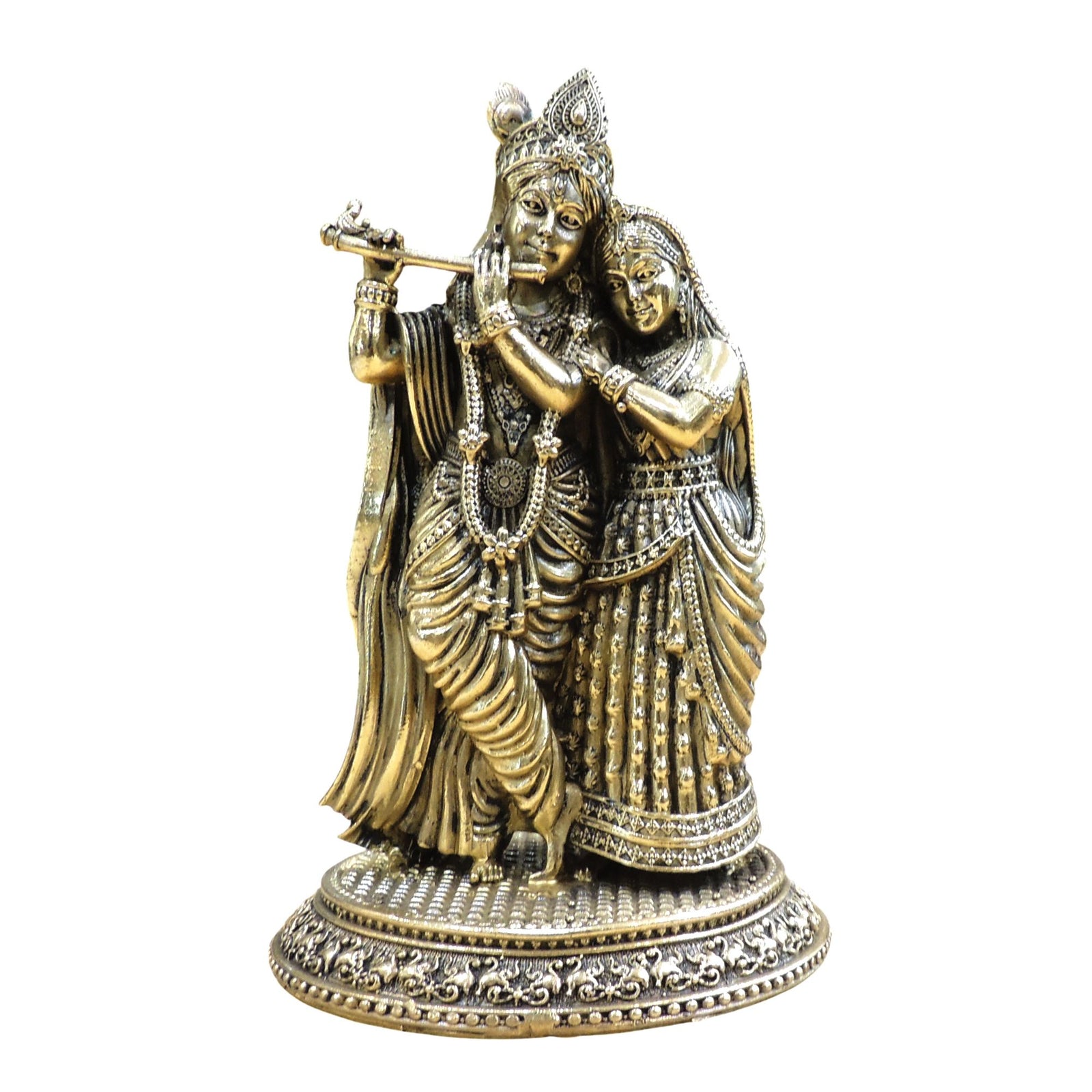 Brass Radha-Krishna — 8"